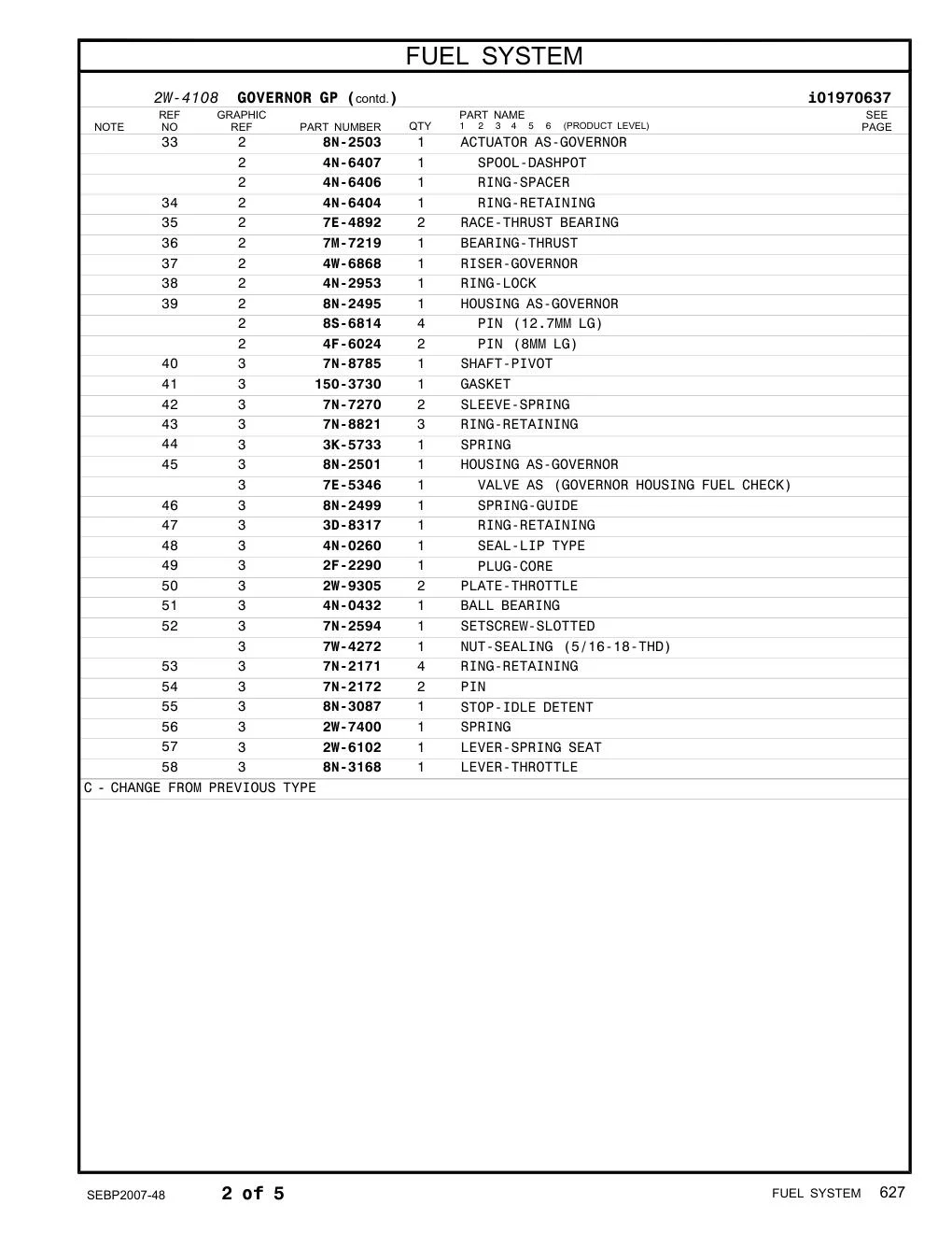 8N-2495 HOUSING AS-GOVERNOR CAT parts manual diagram