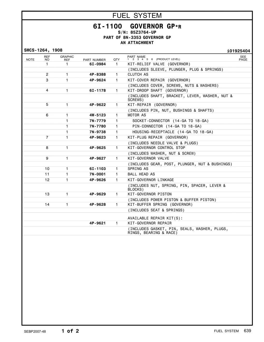 4P-8388 CLUTCH AS · S/N 85Z3764-UP CAT parts manual diagram