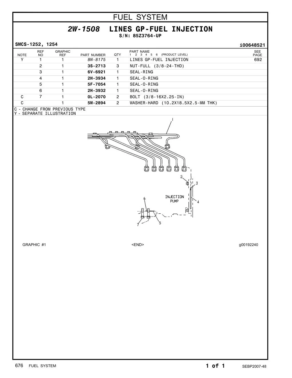 8N-8175 - LINES GP-FUEL INJECTION