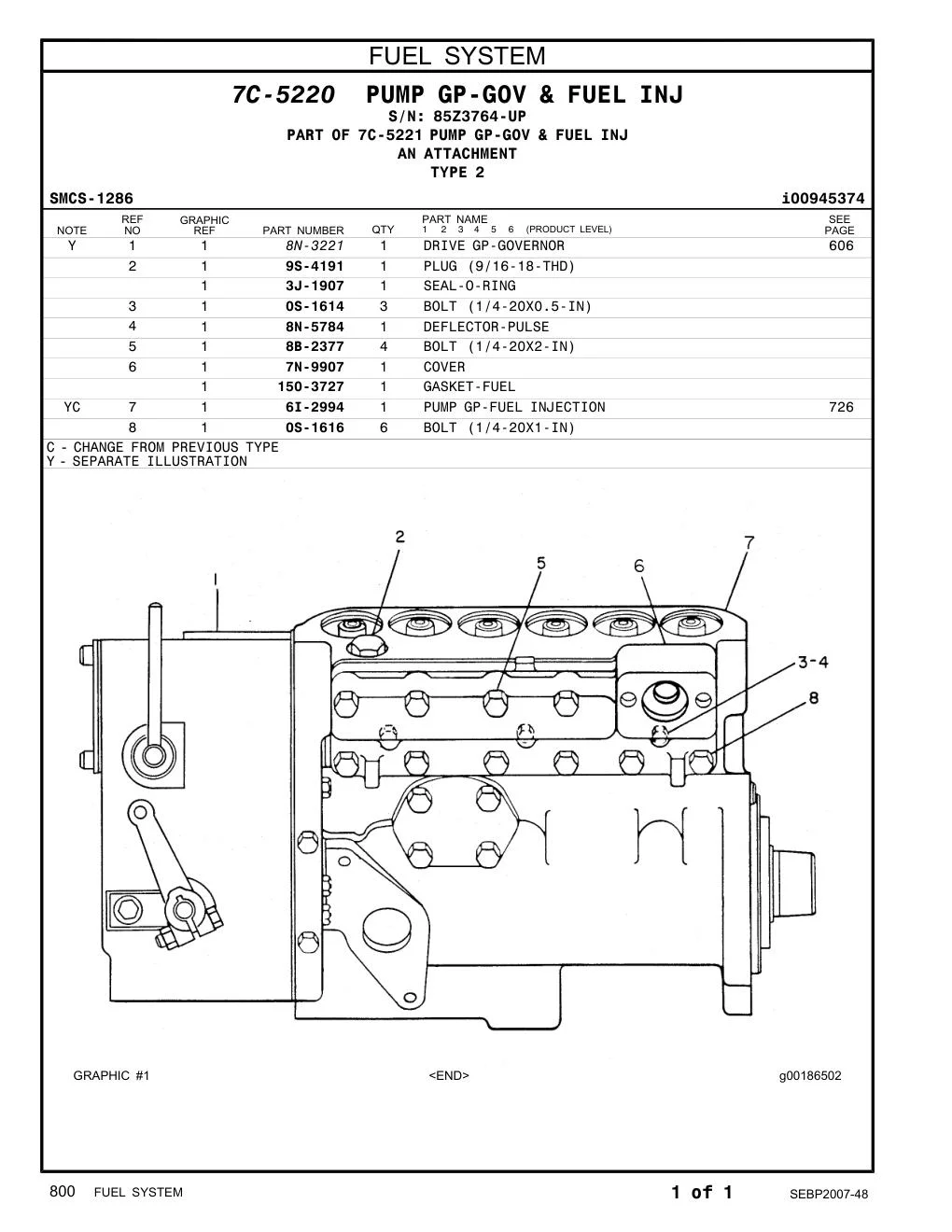 6I-2994 - PUMP GP-FUEL INJECTION