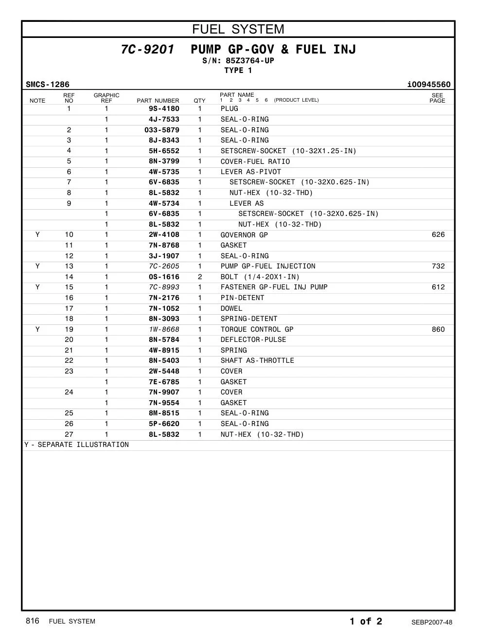 7C-2605 - PUMP GP-FUEL INJECTION