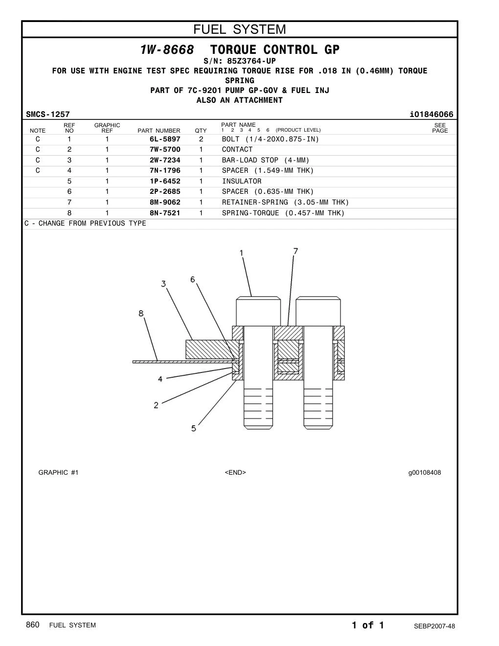 8N-7521 - SPRING-TORQUE (0.457-MM THK)
