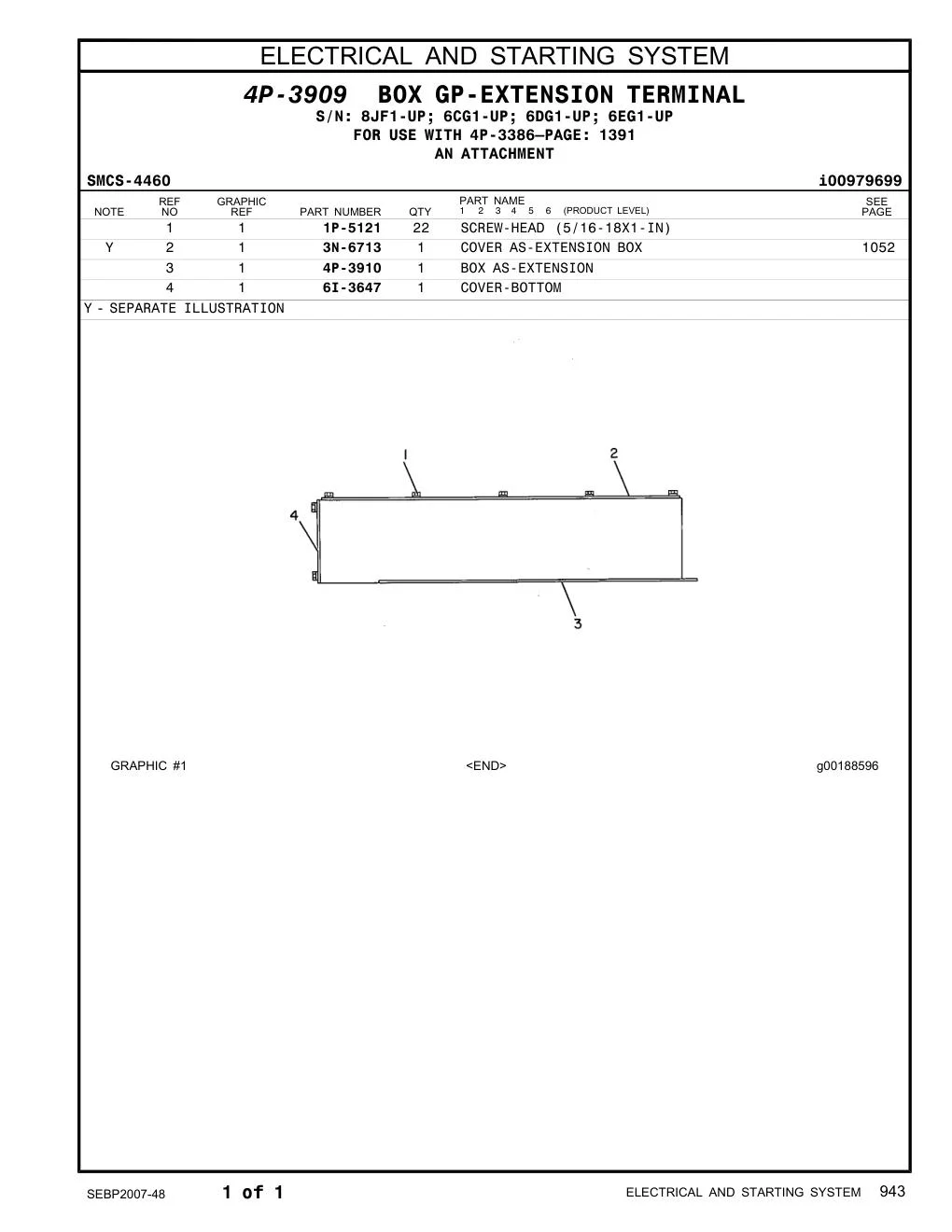 1P-5121 SCREW-HEAD (5/16-18X1-IN) CAT parts manual diagram