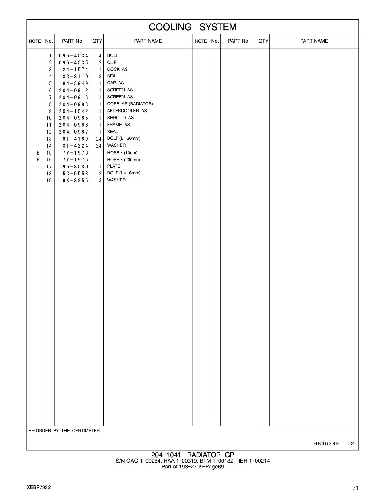 204-0986 FRAME AS CAT parts manual diagram