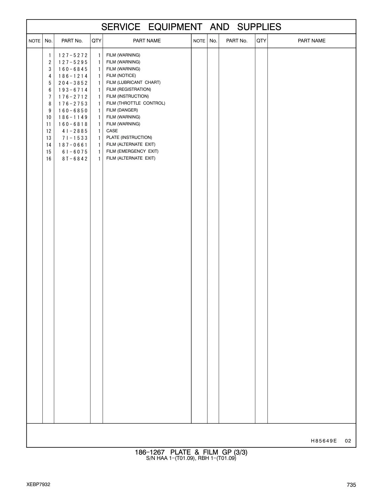 193-6714 FILM (REGISTRATION) CAT parts manual diagram