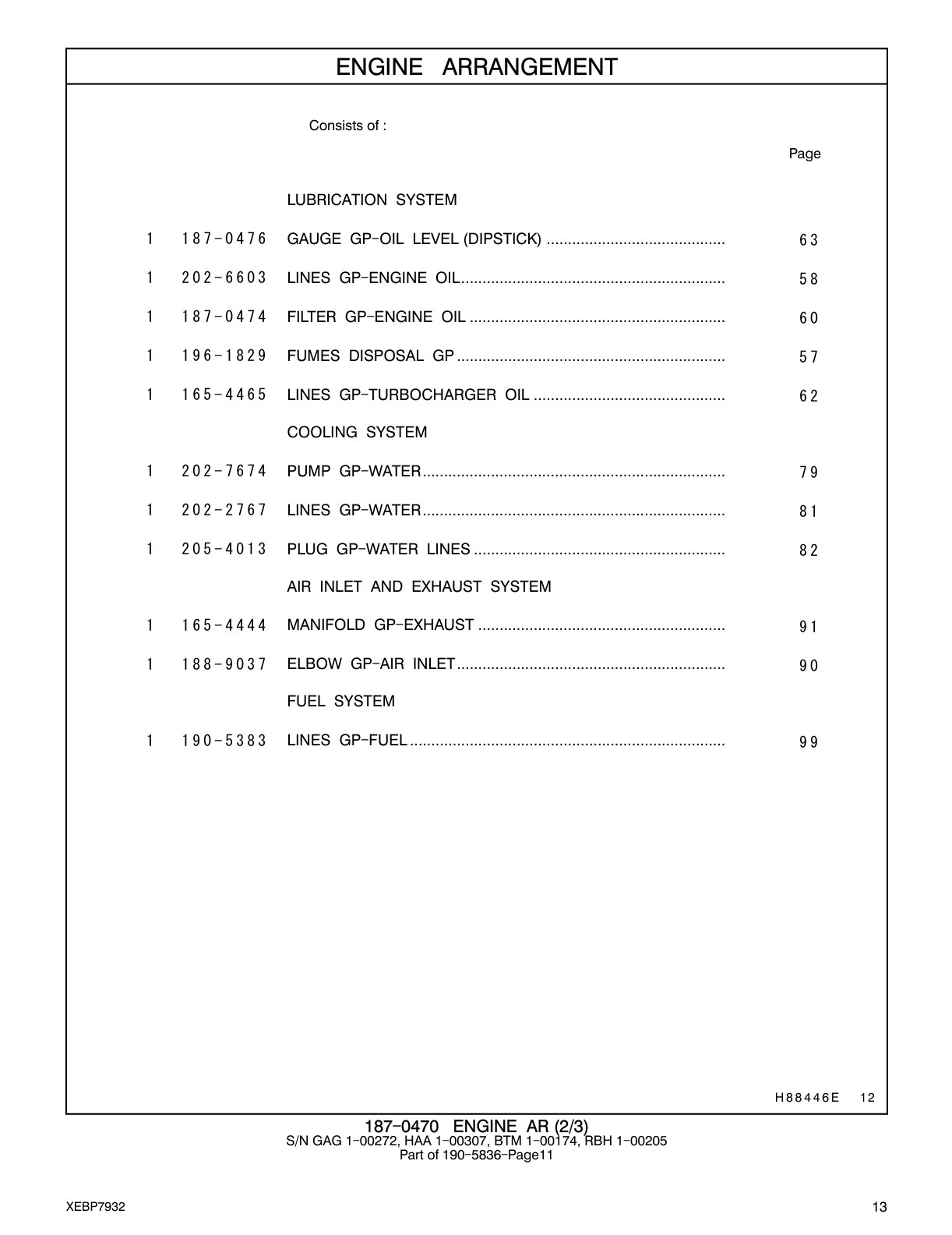 202-7674 PUMP GP-WATER CAT parts manual diagram