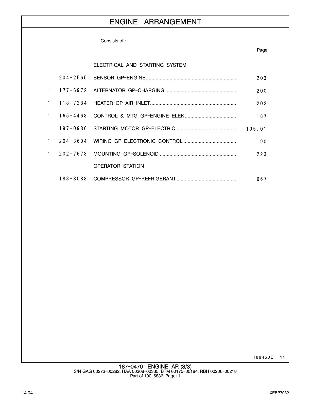 197-0986 STARTING MOTOR GP-ELECTRIC CAT parts manual diagram