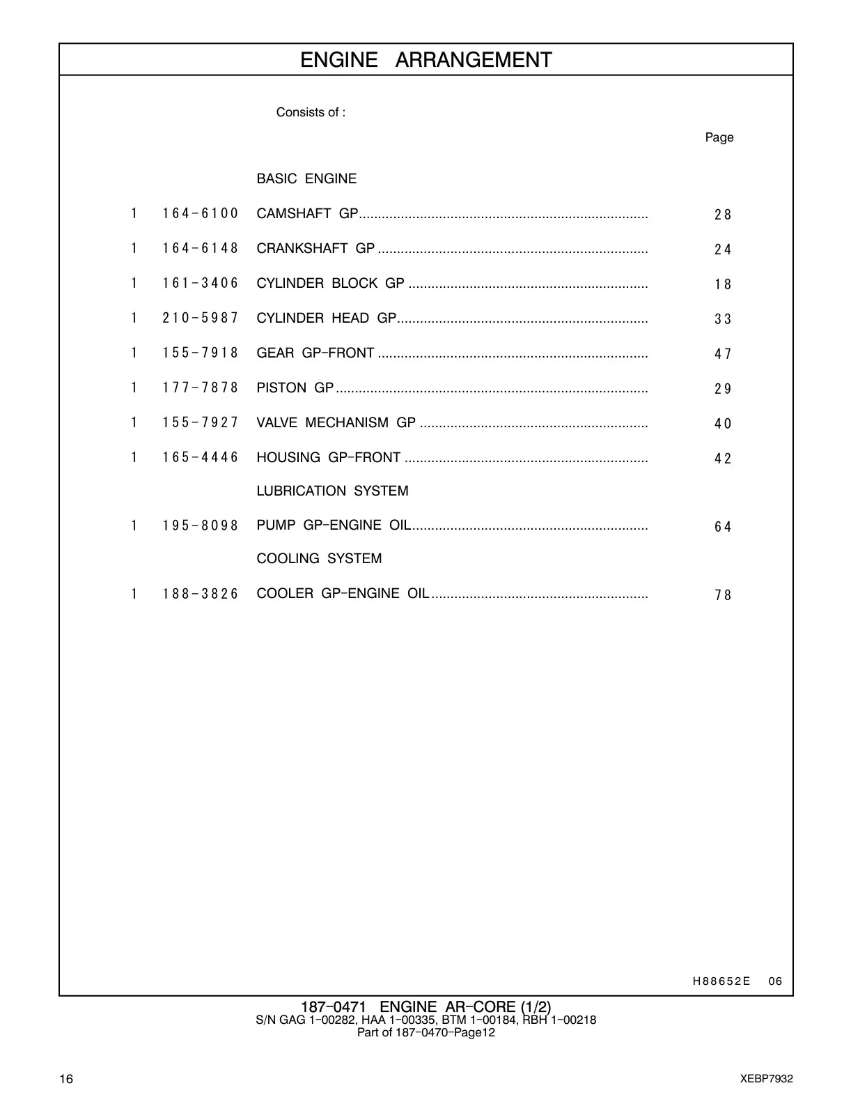 164-6148 CRANKSHAFT GP CAT parts manual diagram