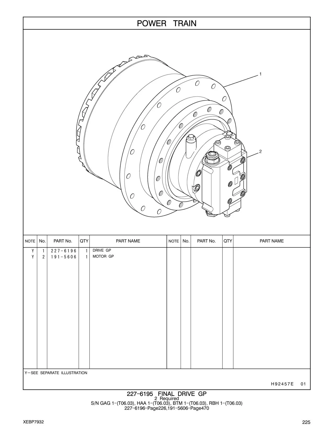 227-6196 DRIVE GP CAT parts manual diagram