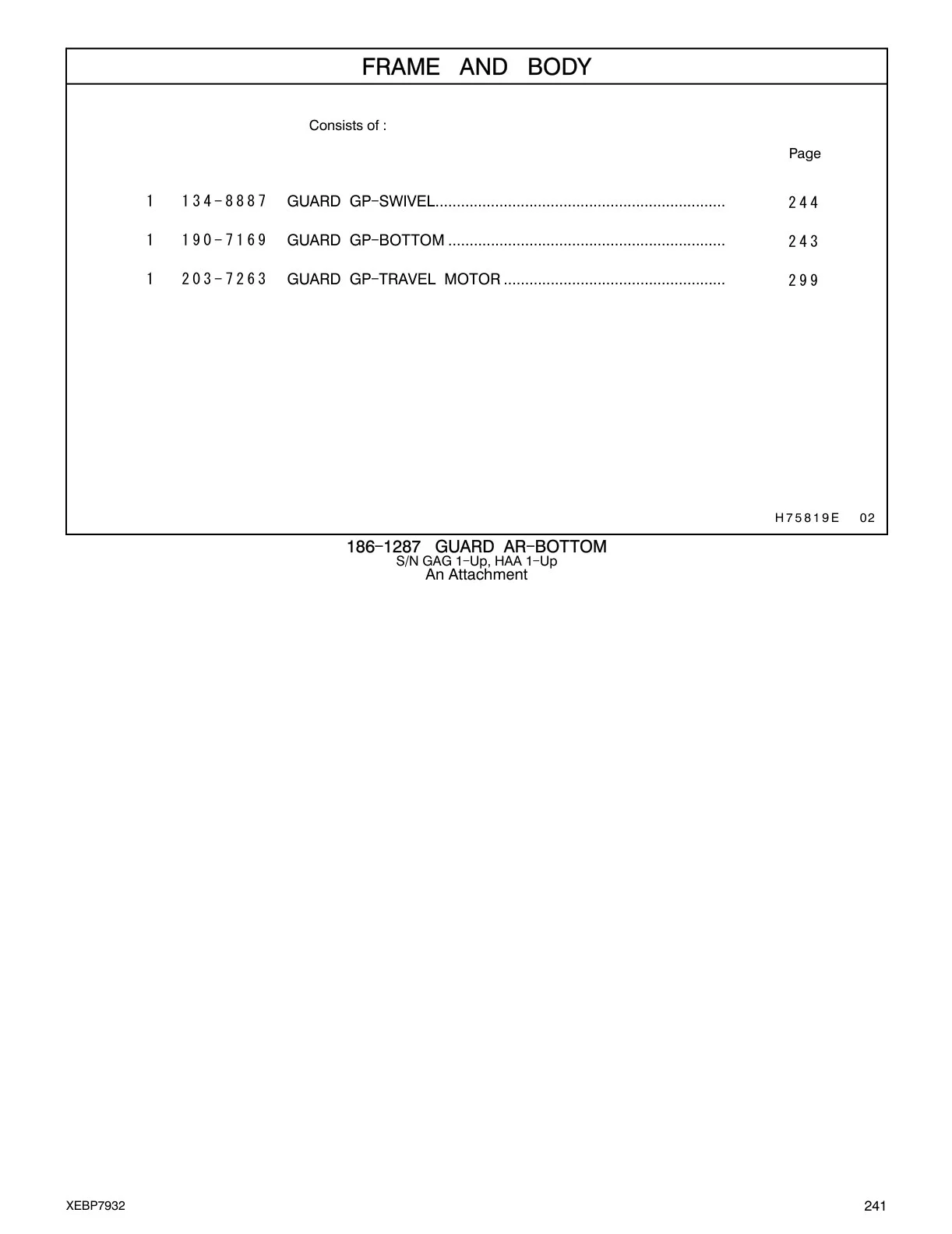 203-7263 - GUARD GP-TRAVEL MOTOR