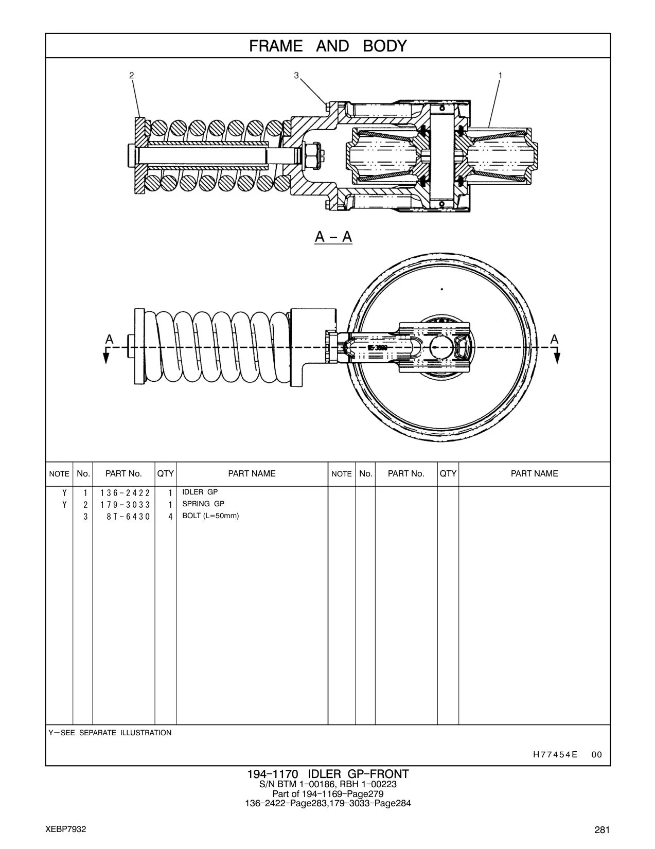 136-2422 IDLER GP CAT parts manual diagram