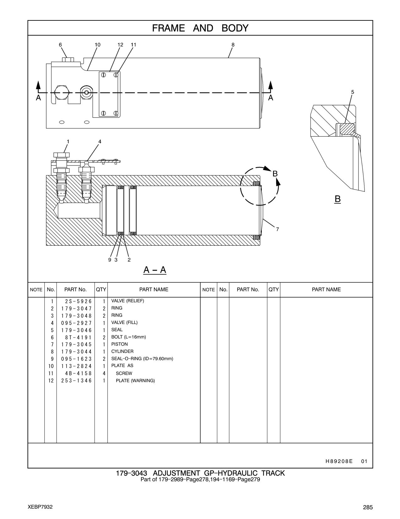 179-3047 RING CAT parts manual diagram