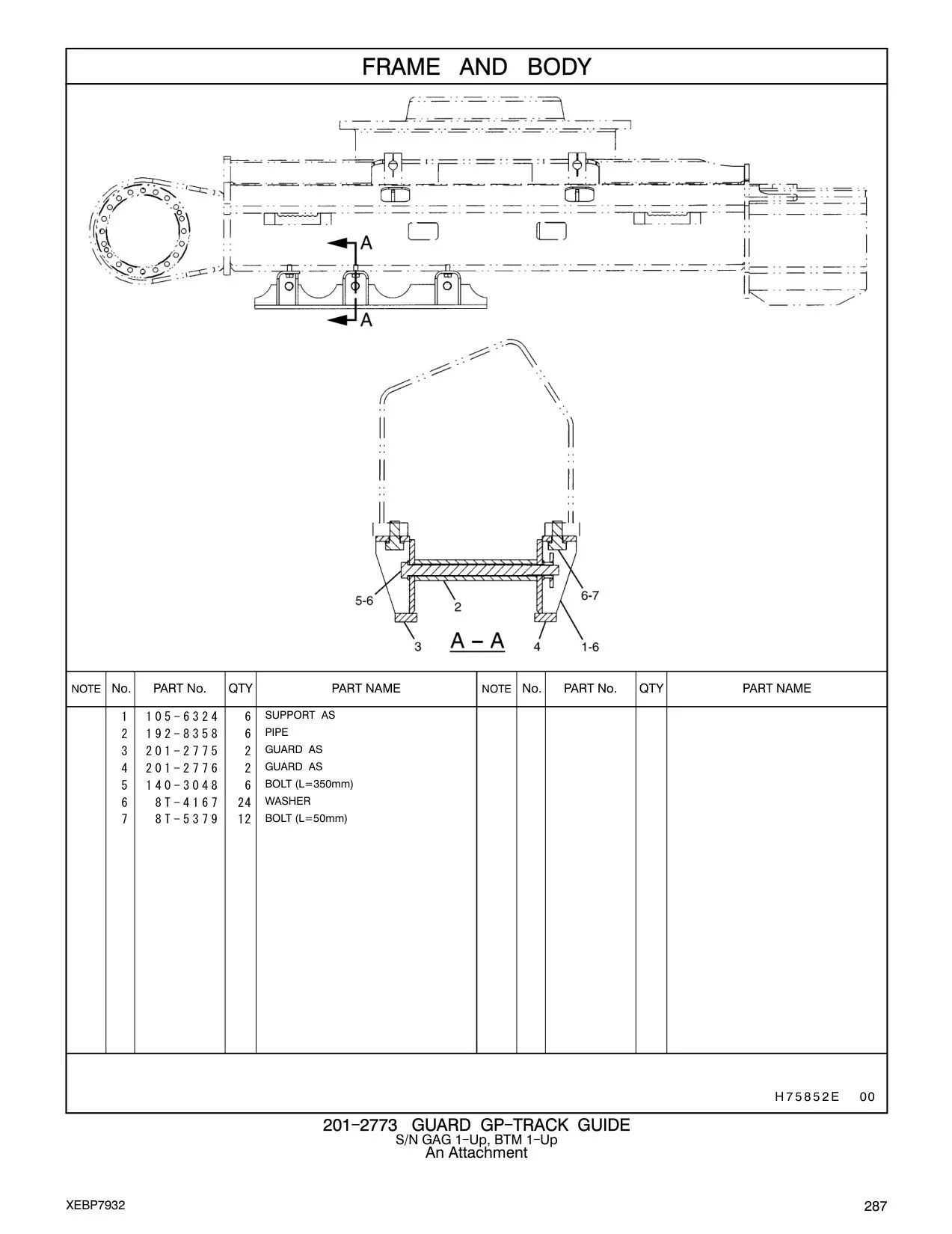 140-3048 BOLT (L=350mm) CAT parts manual diagram