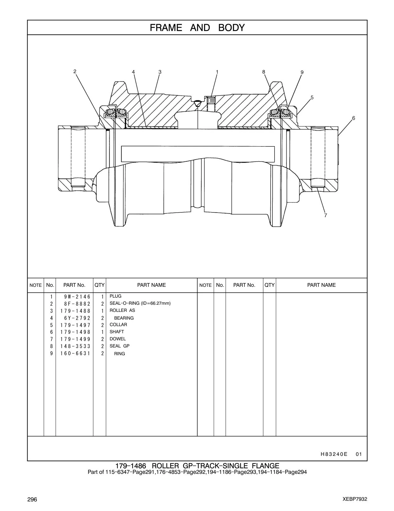 179-1497 COLLAR CAT parts manual diagram