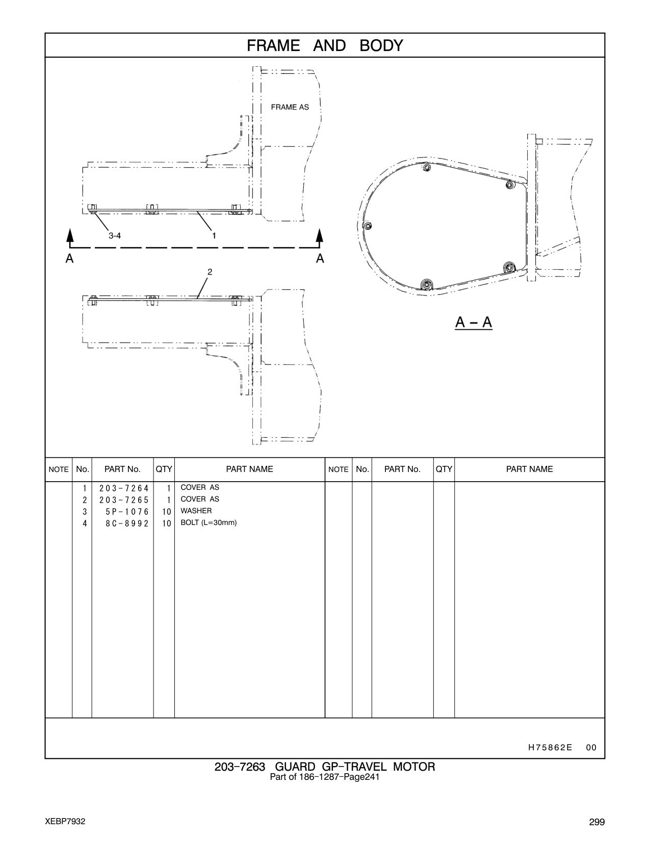 203-7265 COVER AS CAT parts manual diagram