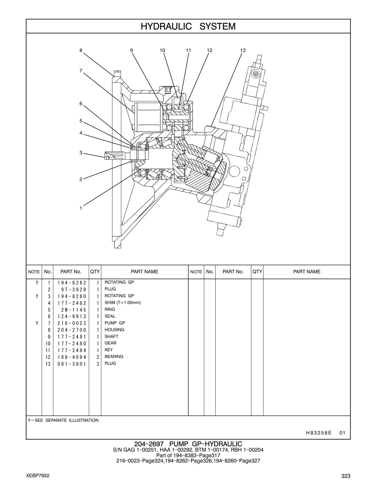 204-2700 HOUSING CAT parts manual diagram