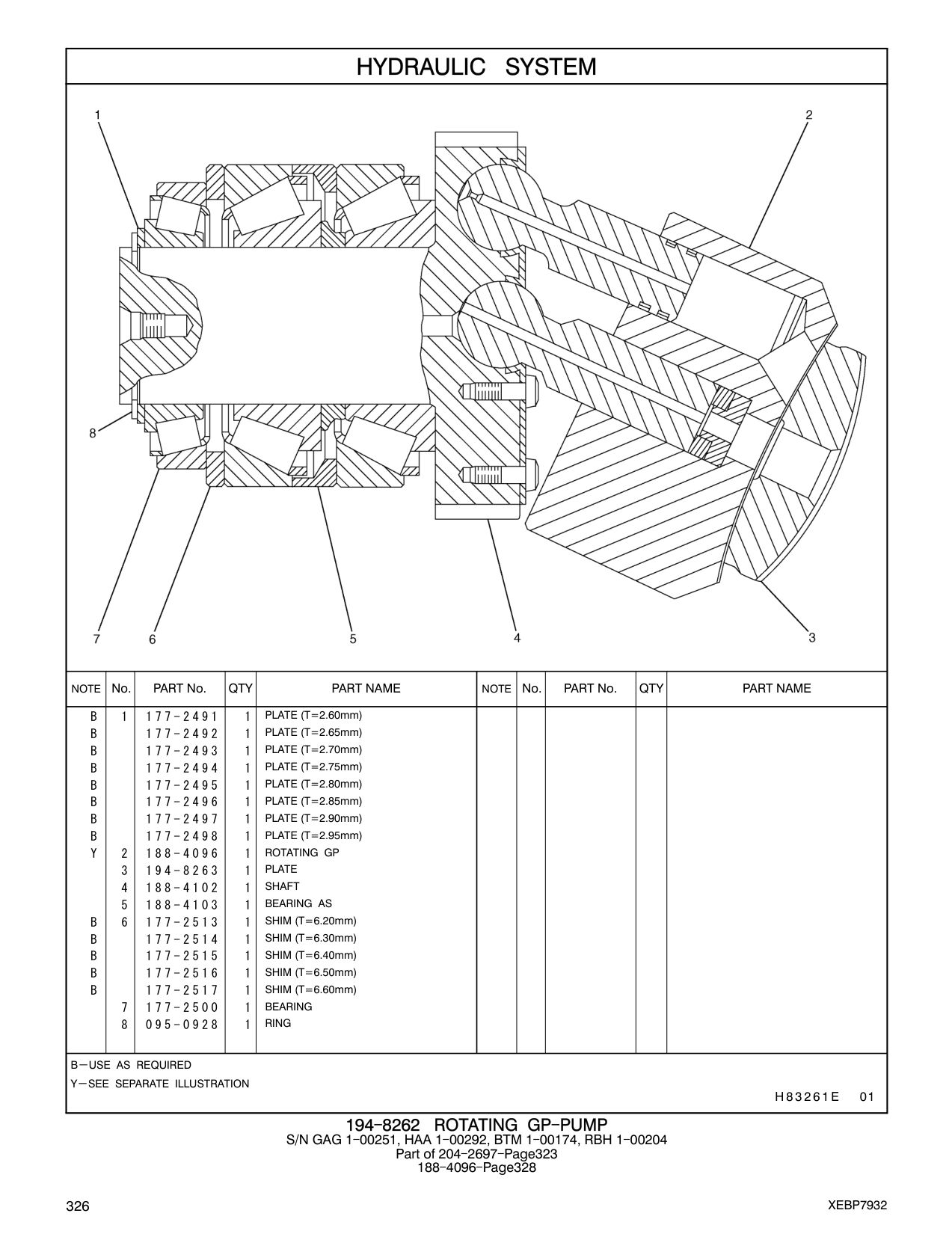 188-4102 SHAFT CAT parts manual diagram