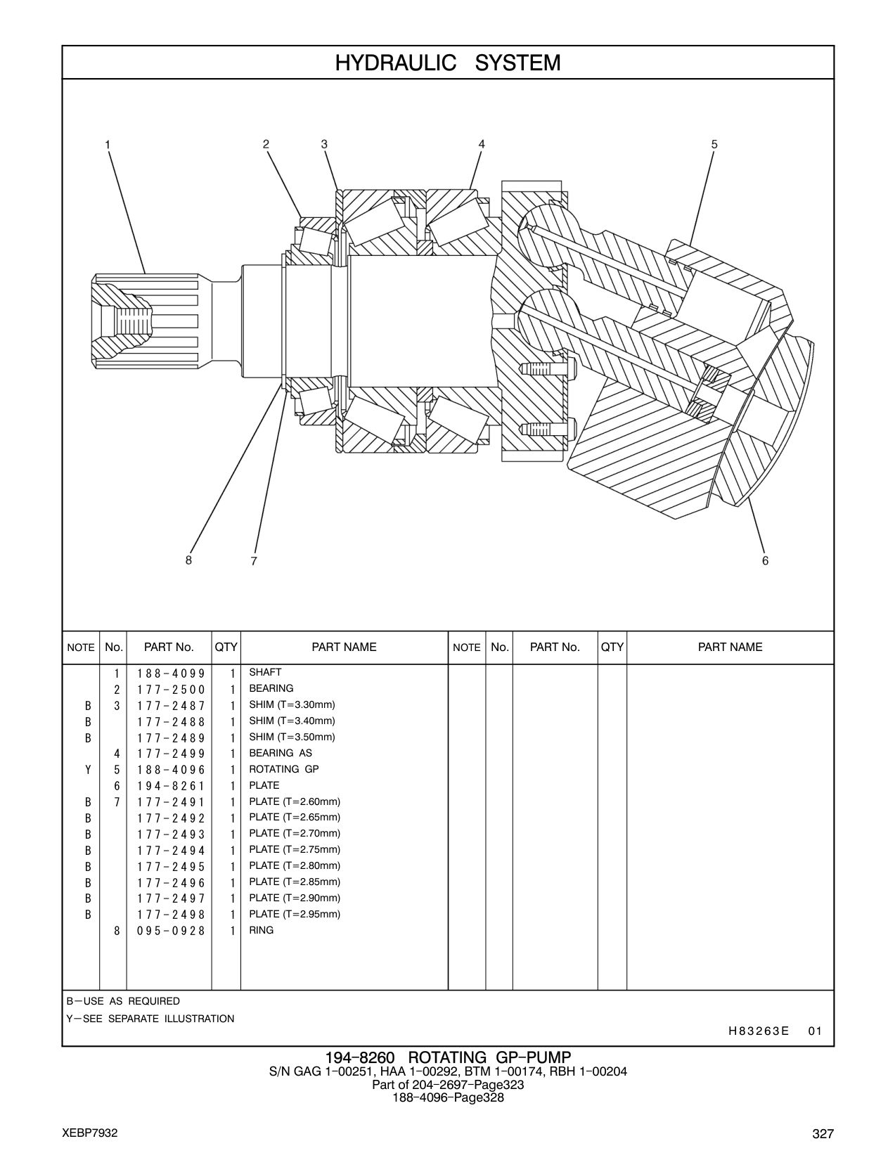 188-4099 SHAFT CAT parts manual diagram
