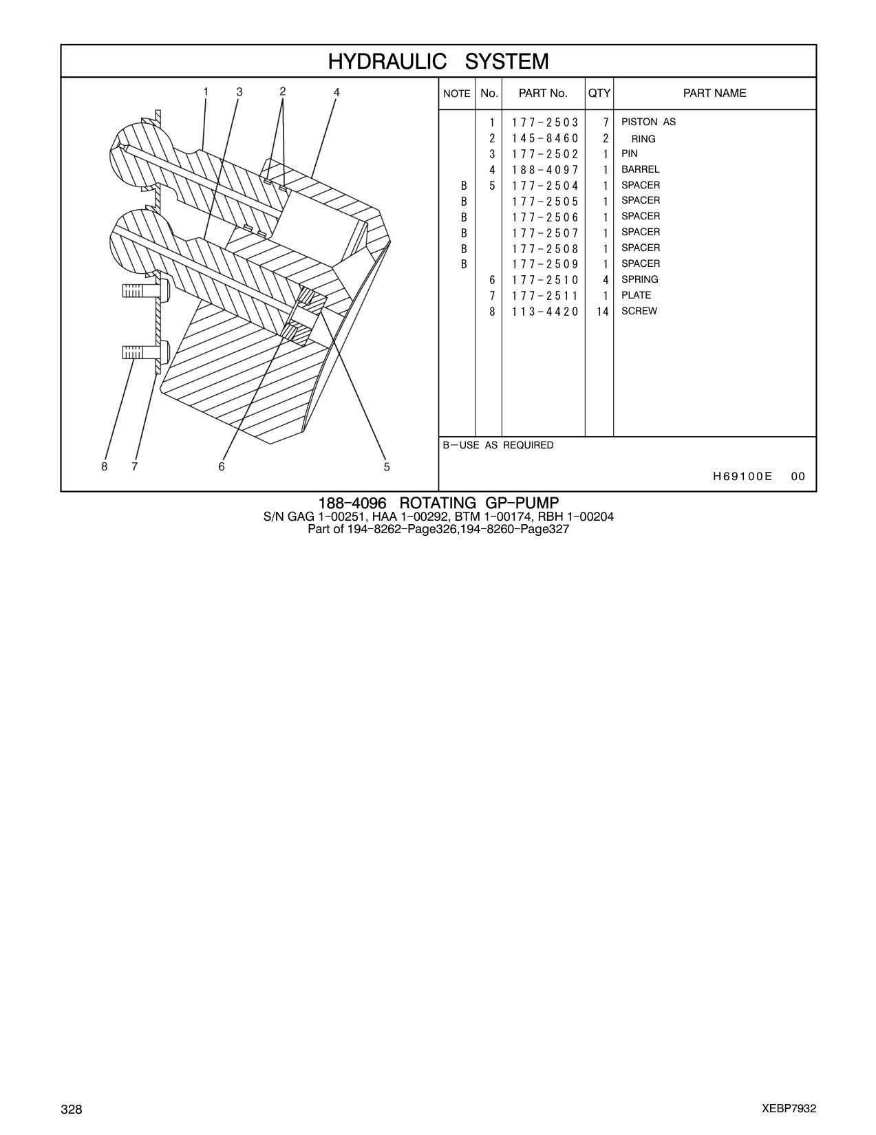 177-2502 PIN CAT parts manual diagram