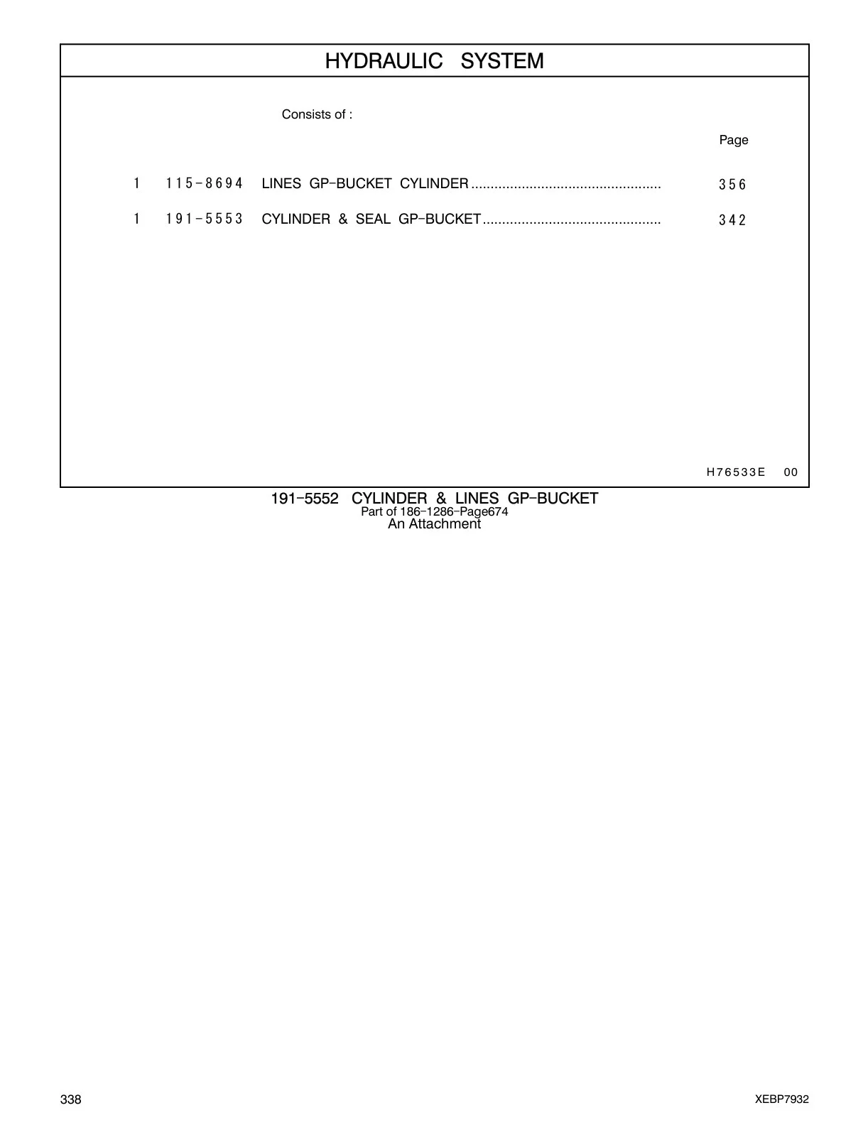 115-8694 - LINES GP-BUCKET CYLINDER