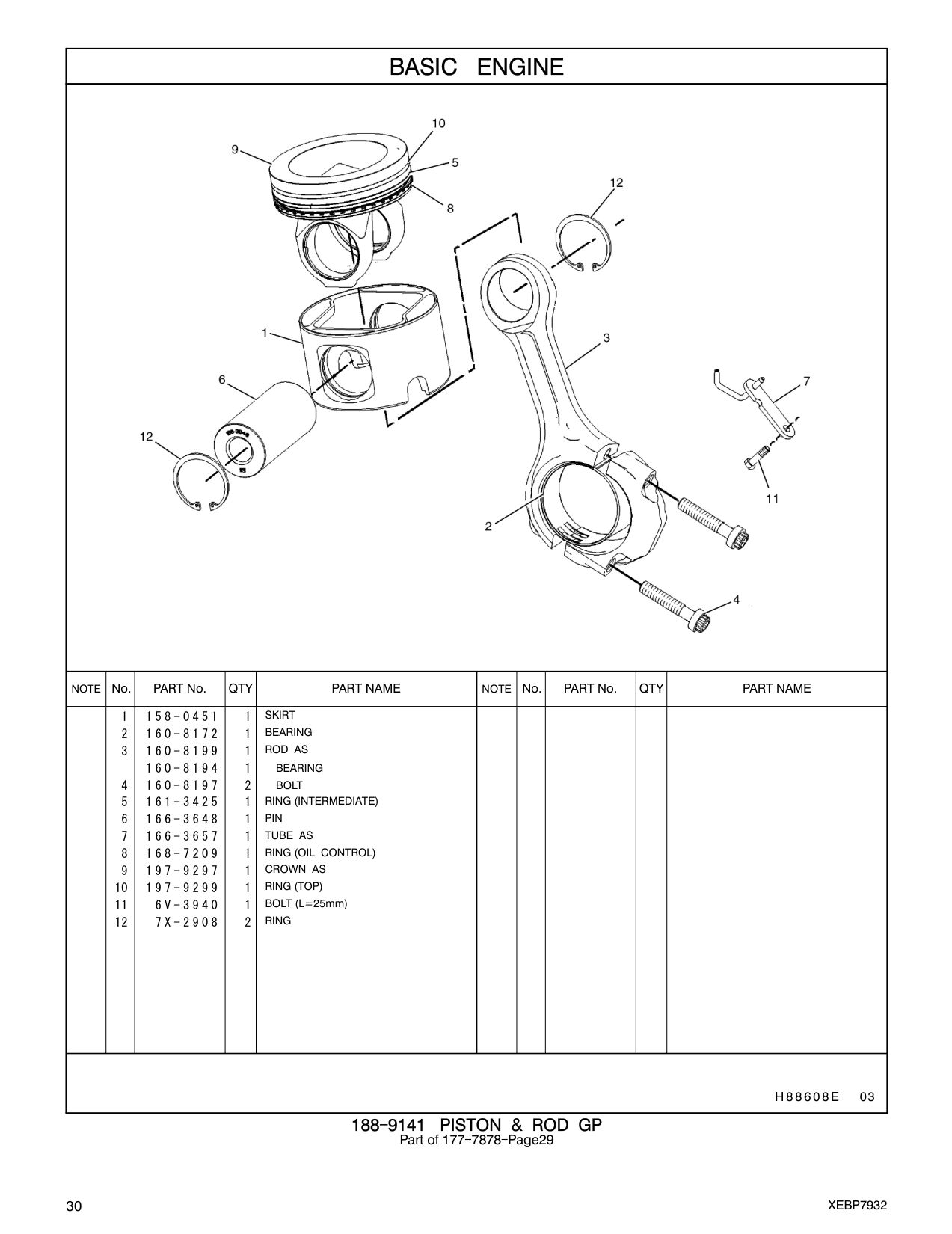 7X-2908 RING-RETAINING CAT parts manual diagram