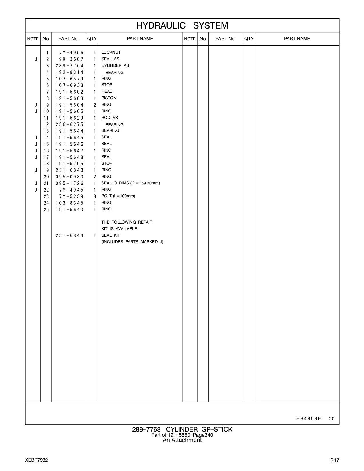 236-6275 BEARING CAT parts manual diagram