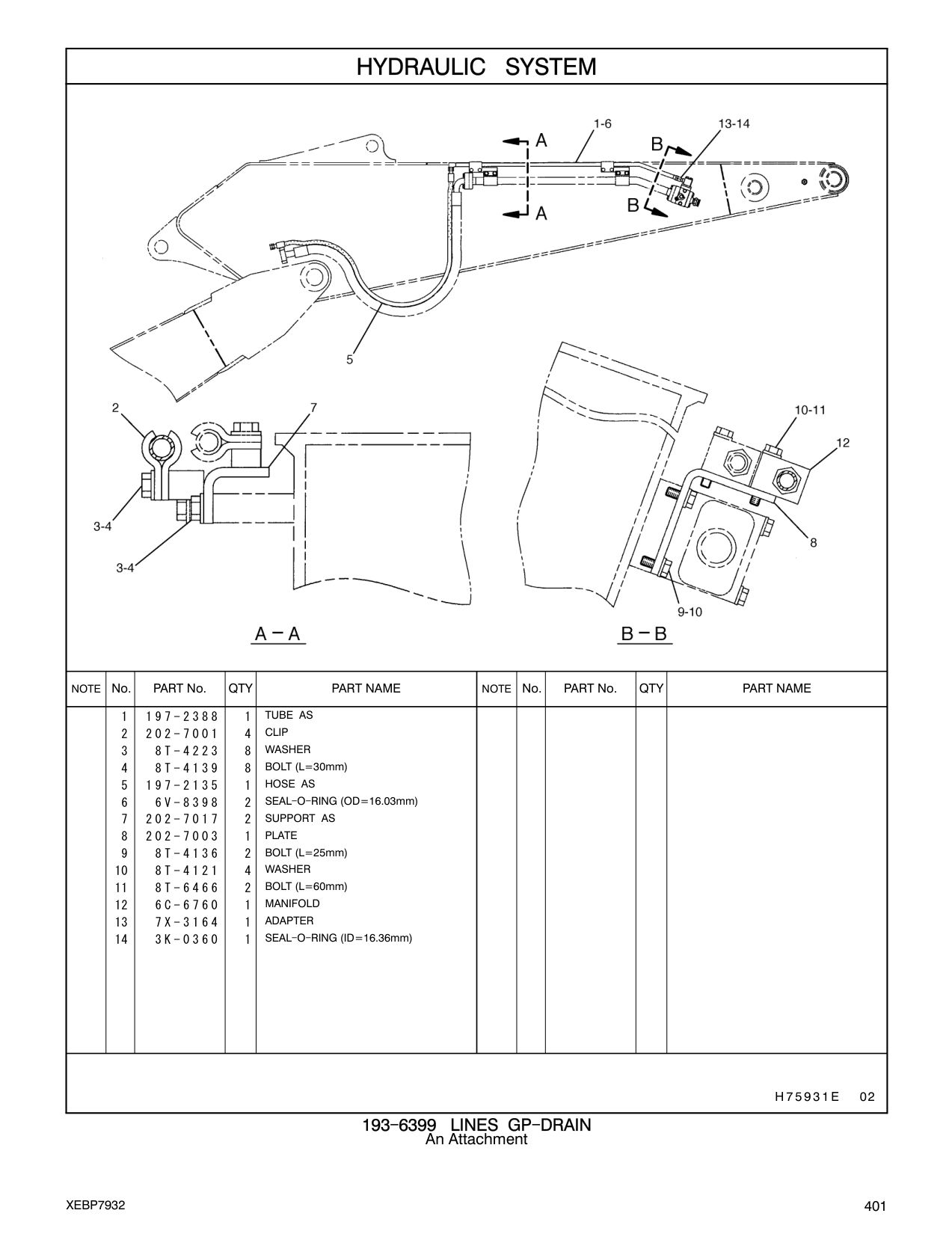 197-2388 TUBE AS CAT parts manual diagram