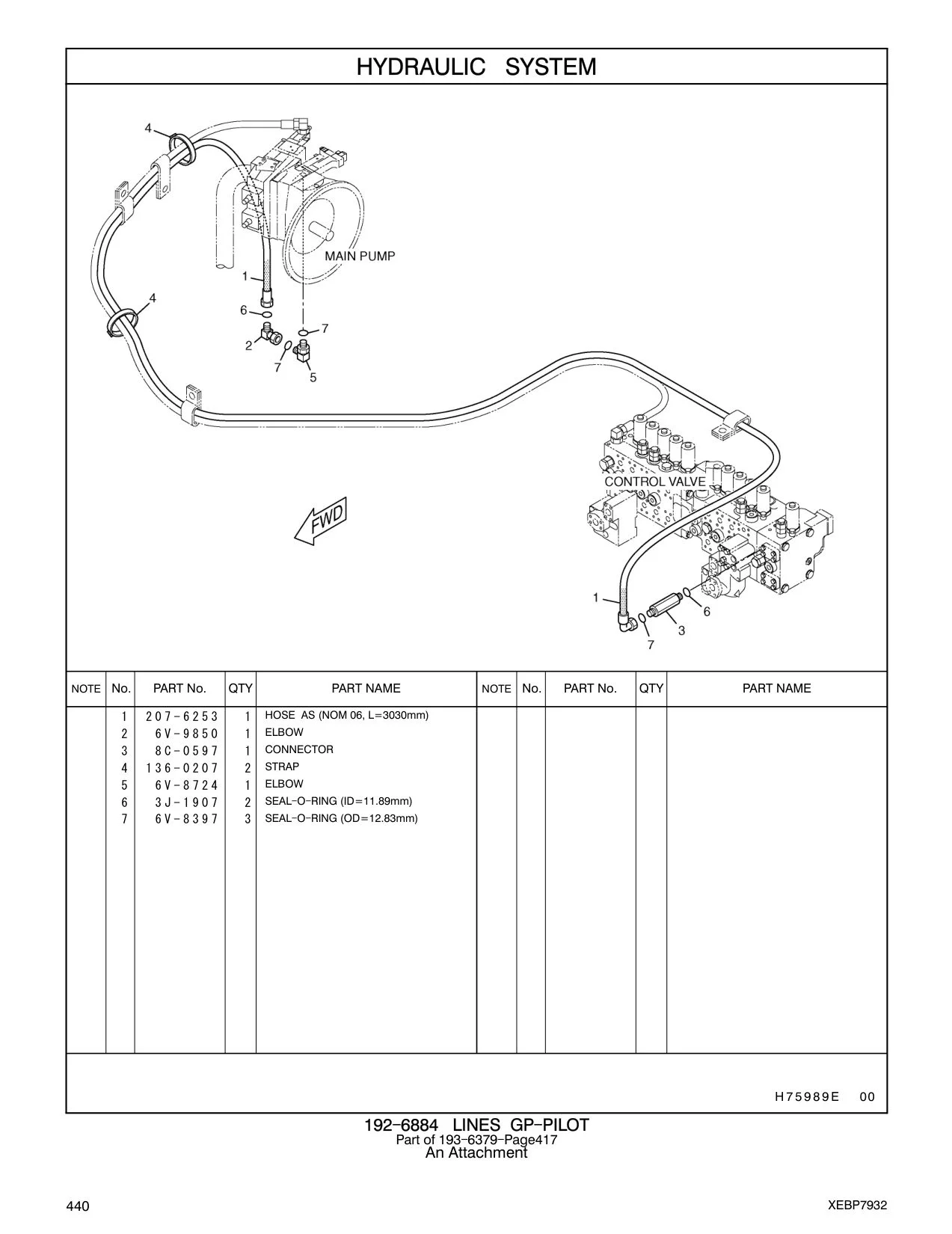 207-6253 - HOSE AS (NOM 06, L=3030mm)