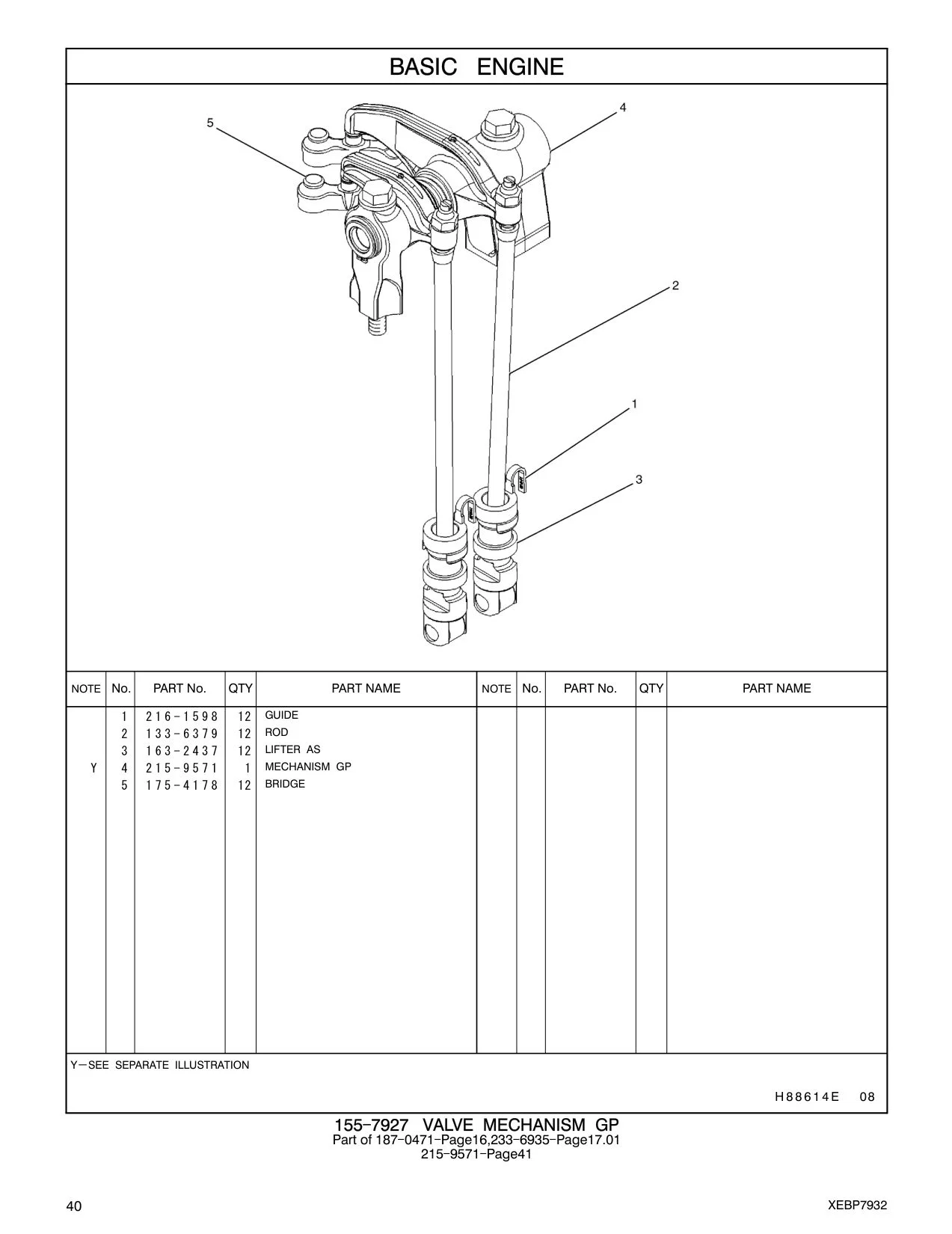 175-4178 BRIDGE CAT parts manual diagram
