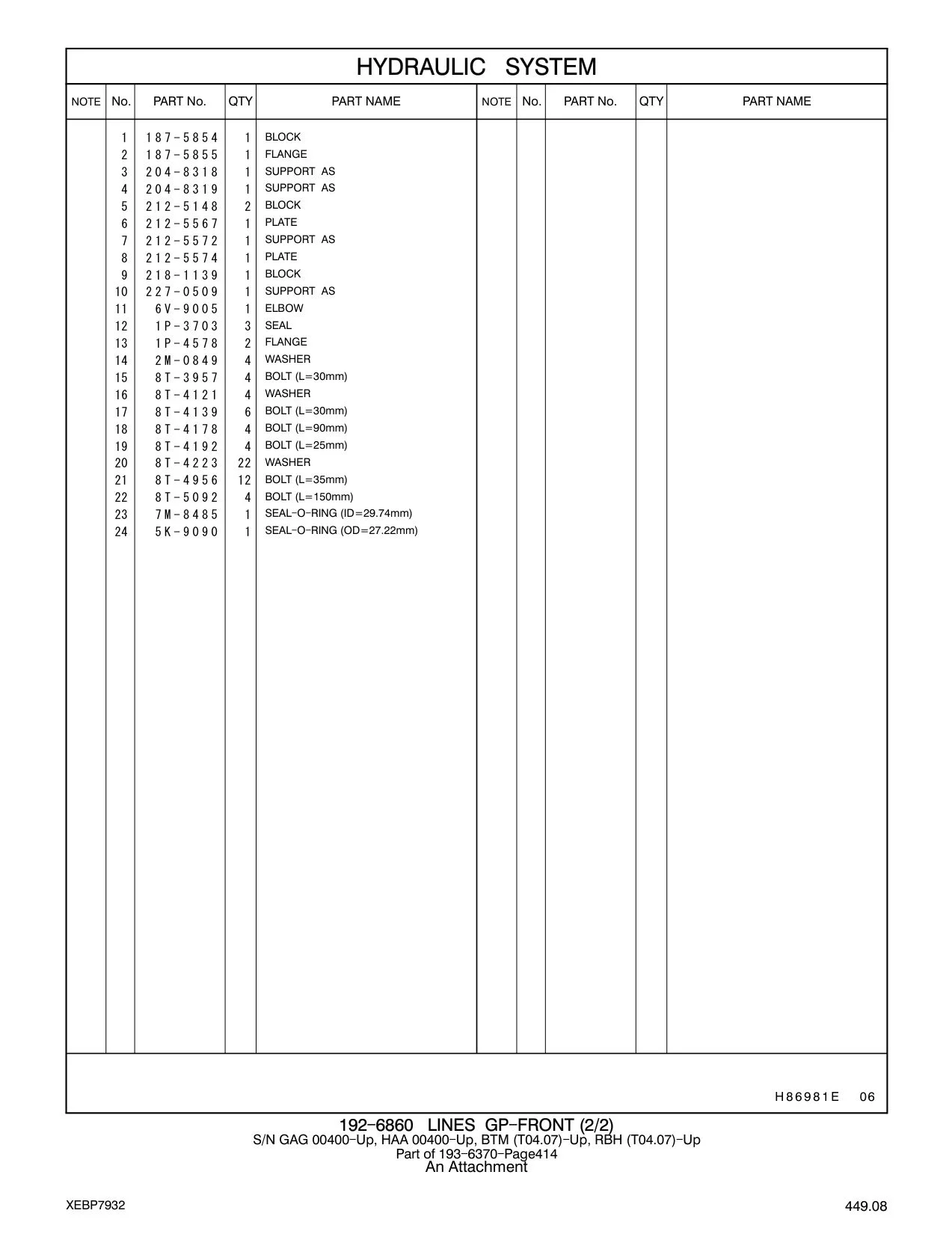 8T-4178 - BOLT (L=90mm)