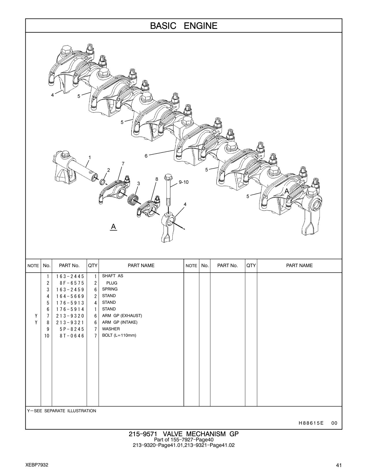 8T-0646 BOLT (L=110mm) CAT parts manual diagram
