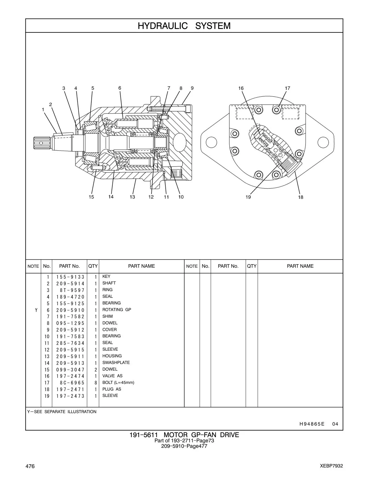 197-2473 SLEEVE CAT parts manual diagram