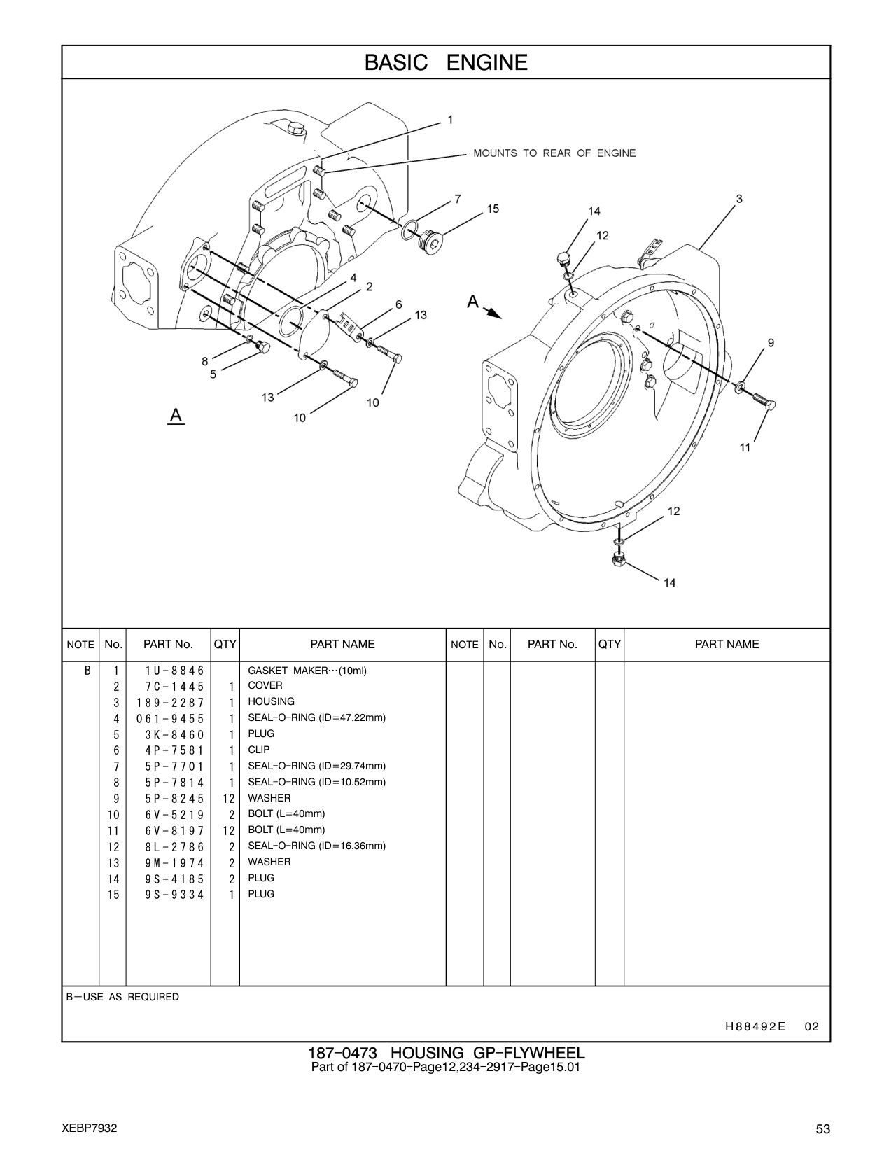 5P-7701 SEAL-O-RING CAT parts manual diagram