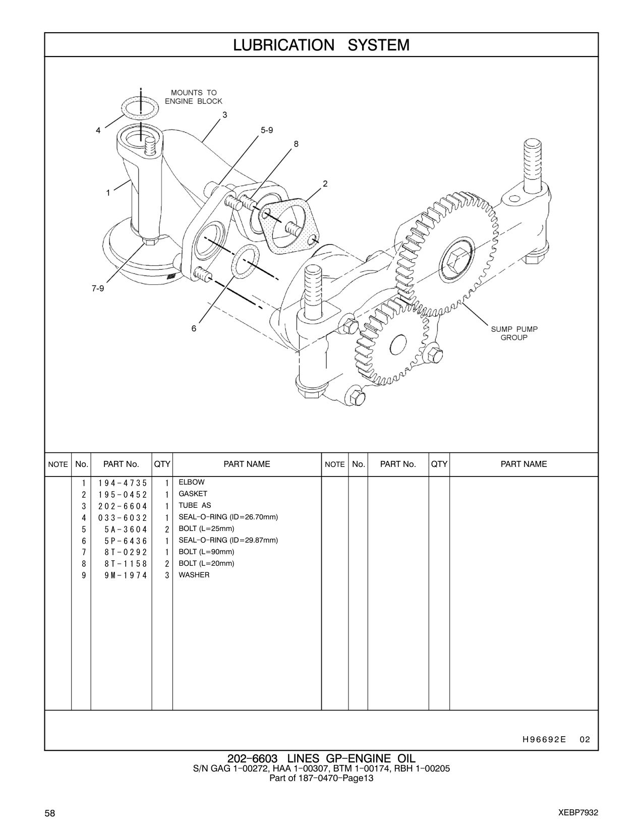 033-6032 SEAL-O-RING CAT parts manual diagram