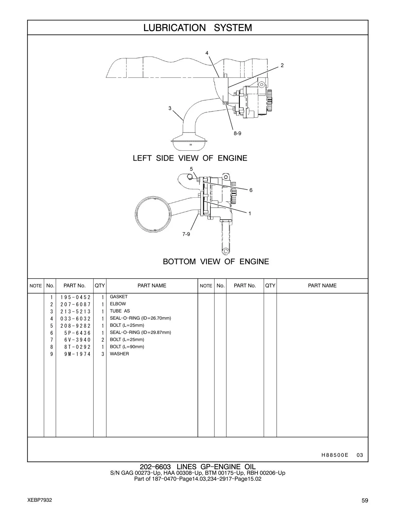 208-9282 BOLT (L=25mm) CAT parts manual diagram