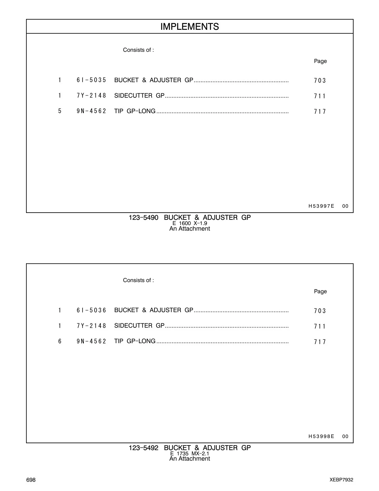6I-5035 - BUCKET & ADJUSTER GP