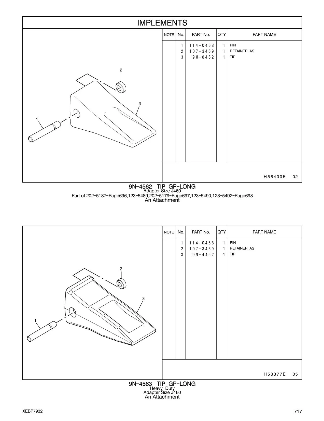 114-0468 PIN CAT parts manual diagram