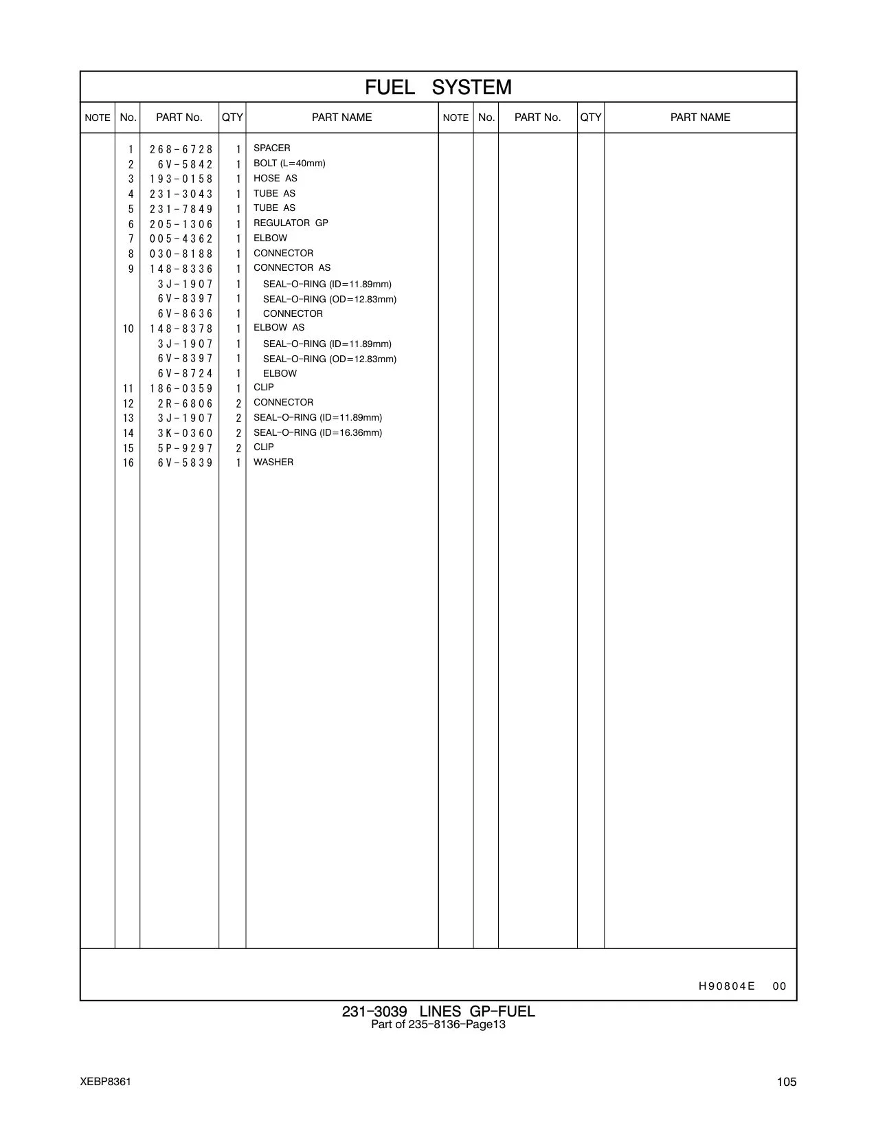 205-1306 - REGULATOR GP-FUEL PRESSURE