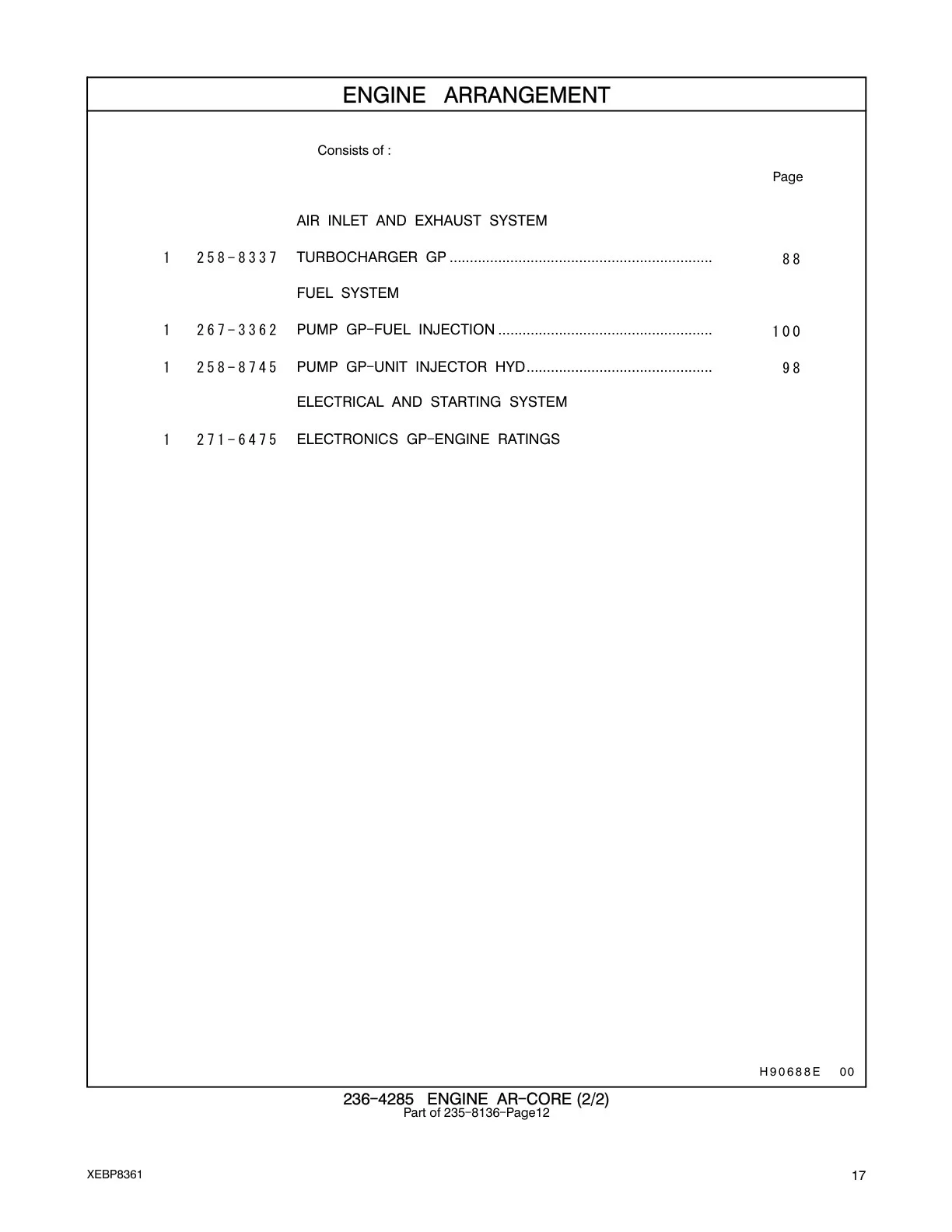 258-8337 TURBOCHARGER GP CAT parts manual diagram