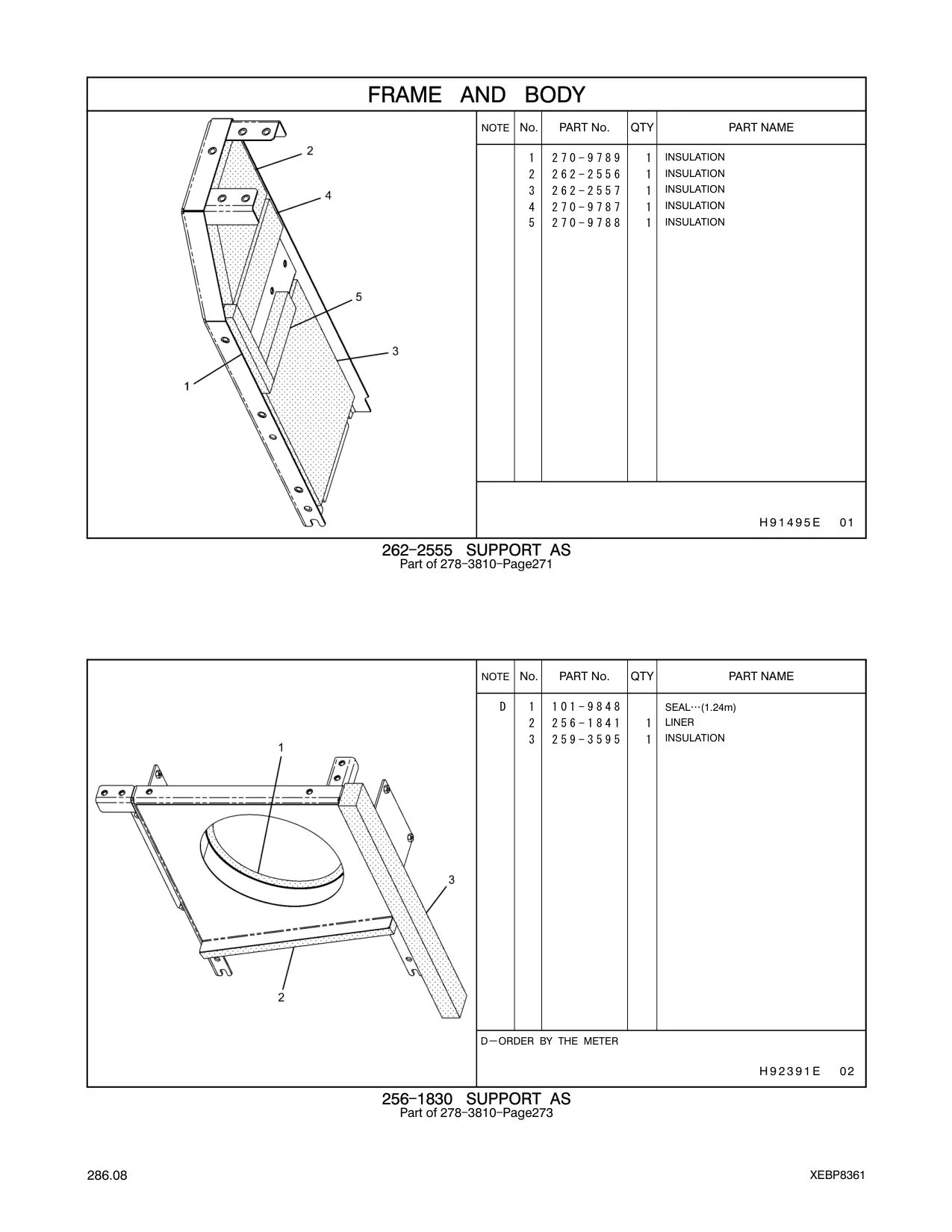 262-2557 INSULATION CAT parts manual diagram