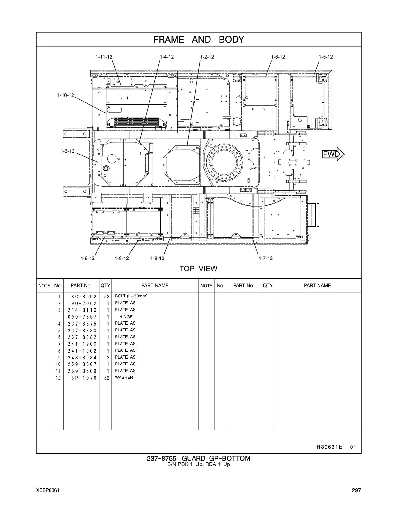 237-8882 PLATE AS CAT parts manual diagram