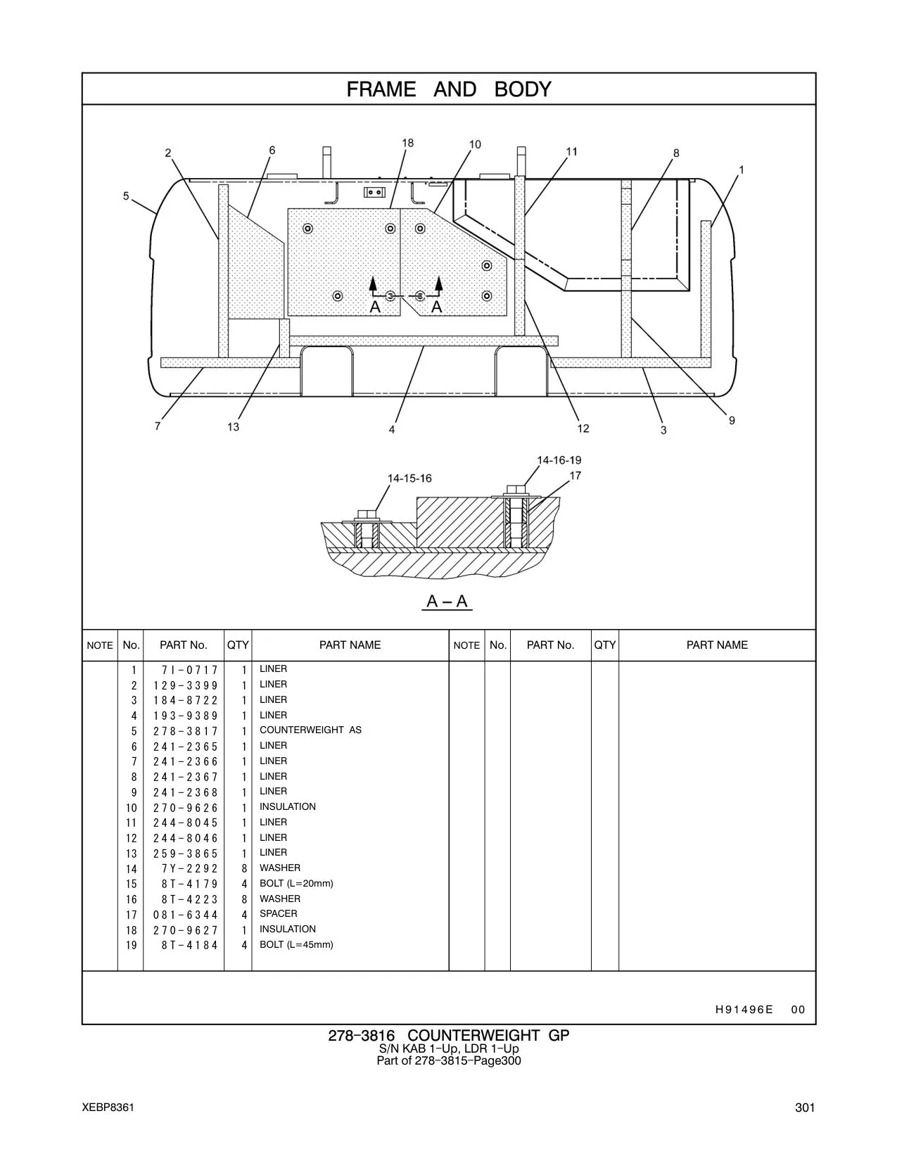 244-8046 LINER CAT parts manual diagram