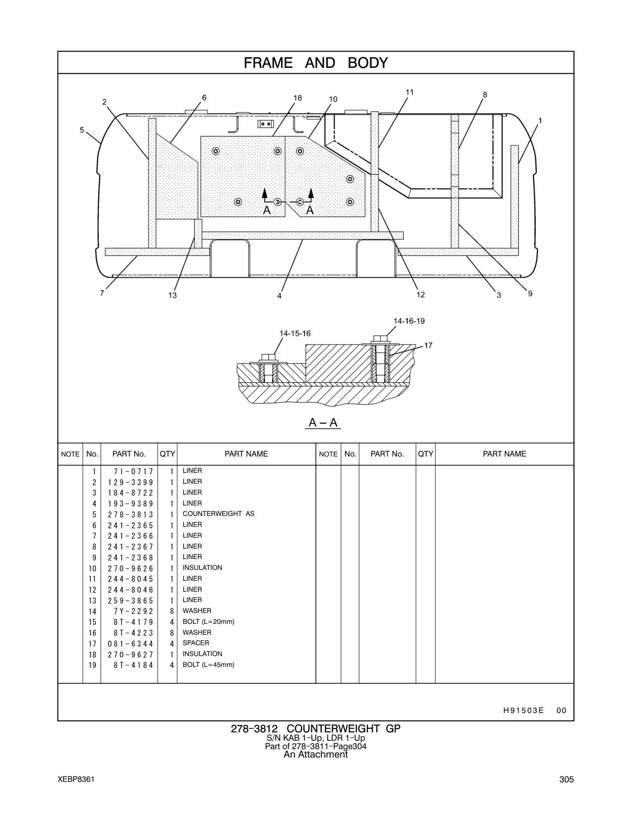 278-3813 - COUNTERWEIGHT AS