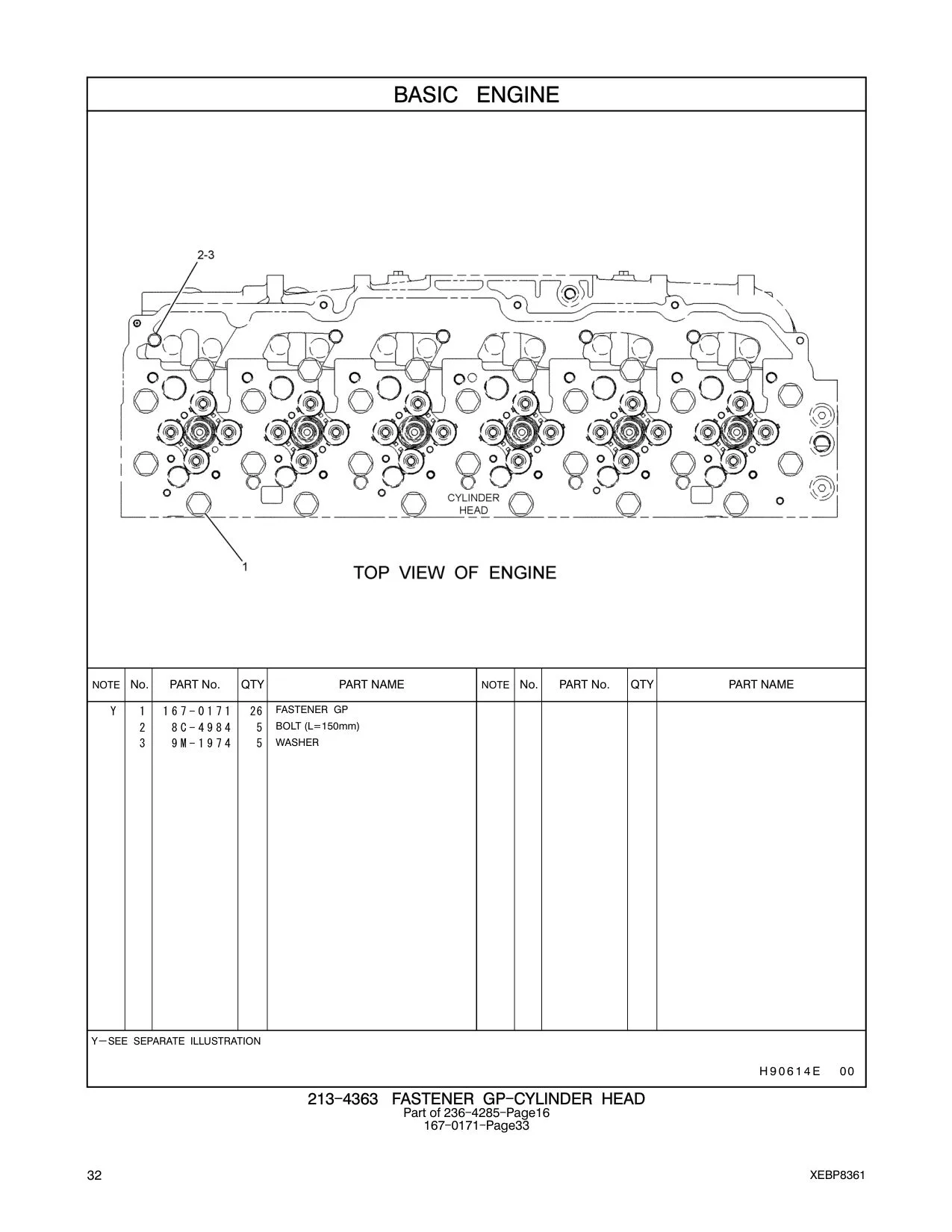 167-0171 - FASTENER GP-CYLINDER HEAD