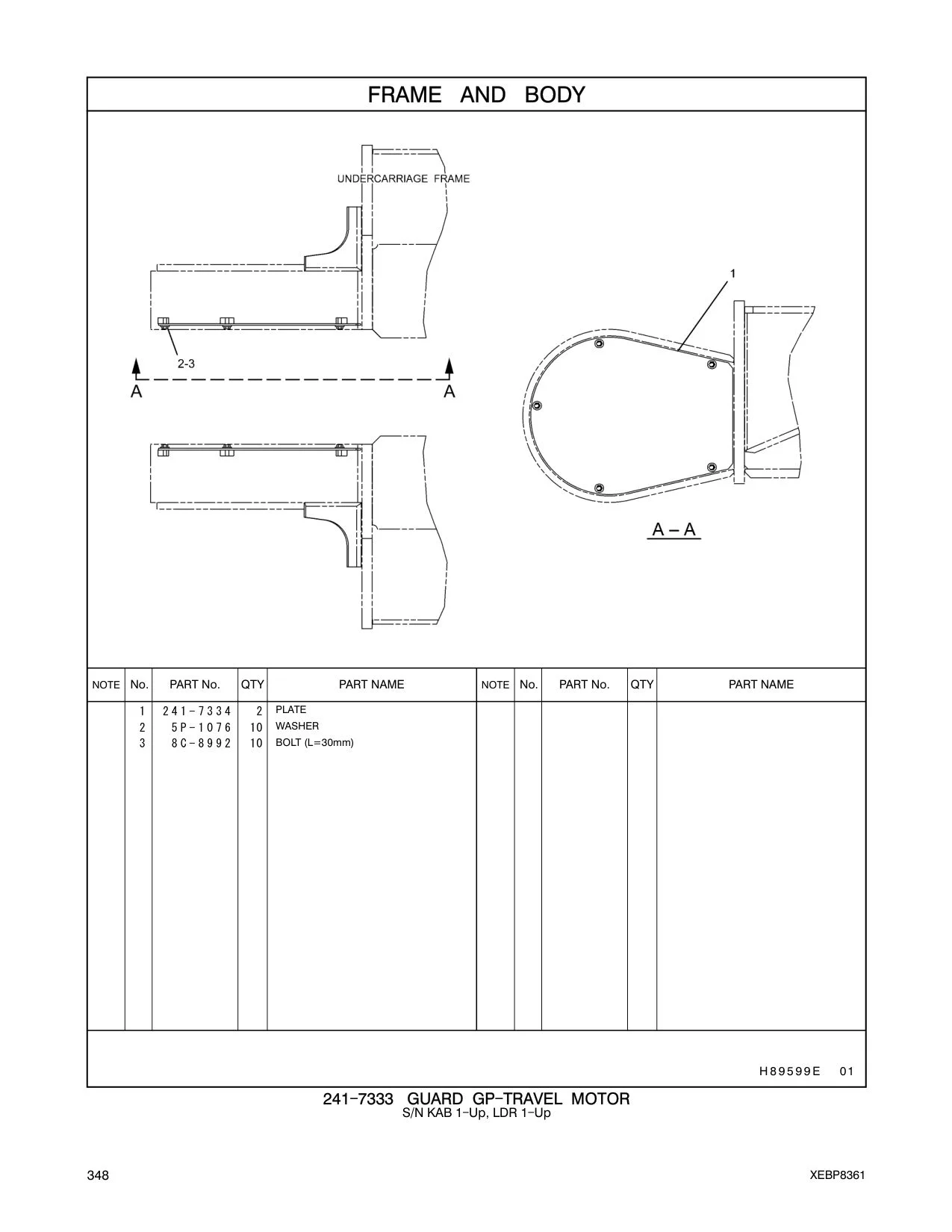 241-7334 PLATE CAT parts manual diagram