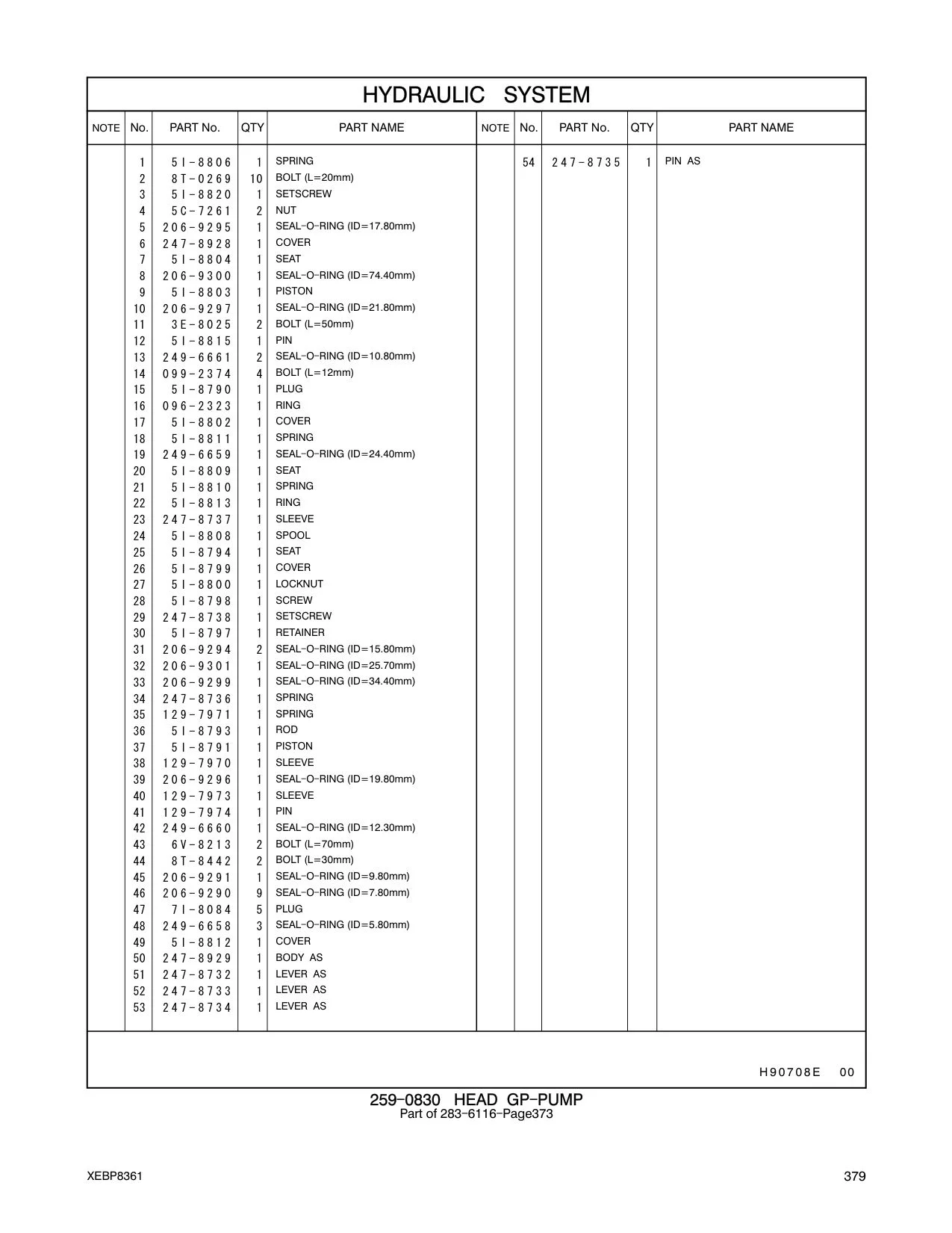247-8738 SETSCREW CAT parts manual diagram