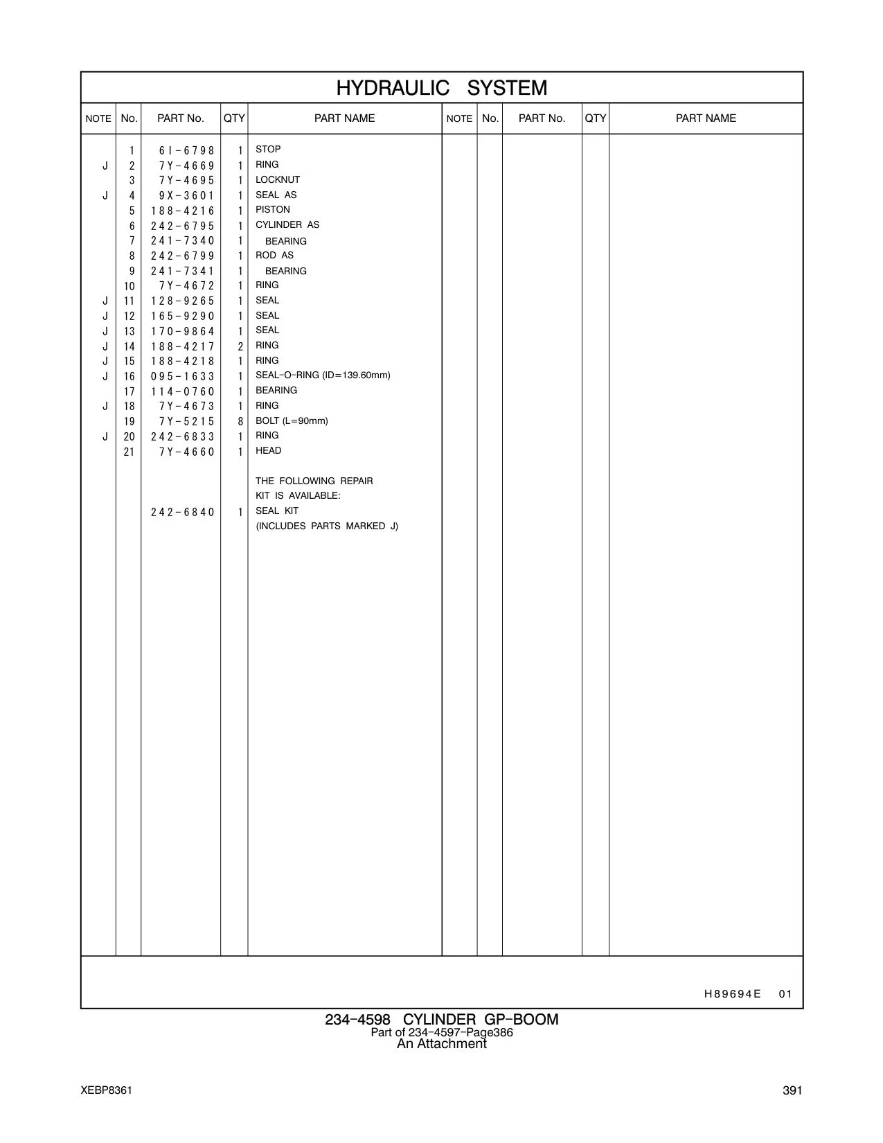242-6795 CYLINDER AS CAT parts manual diagram