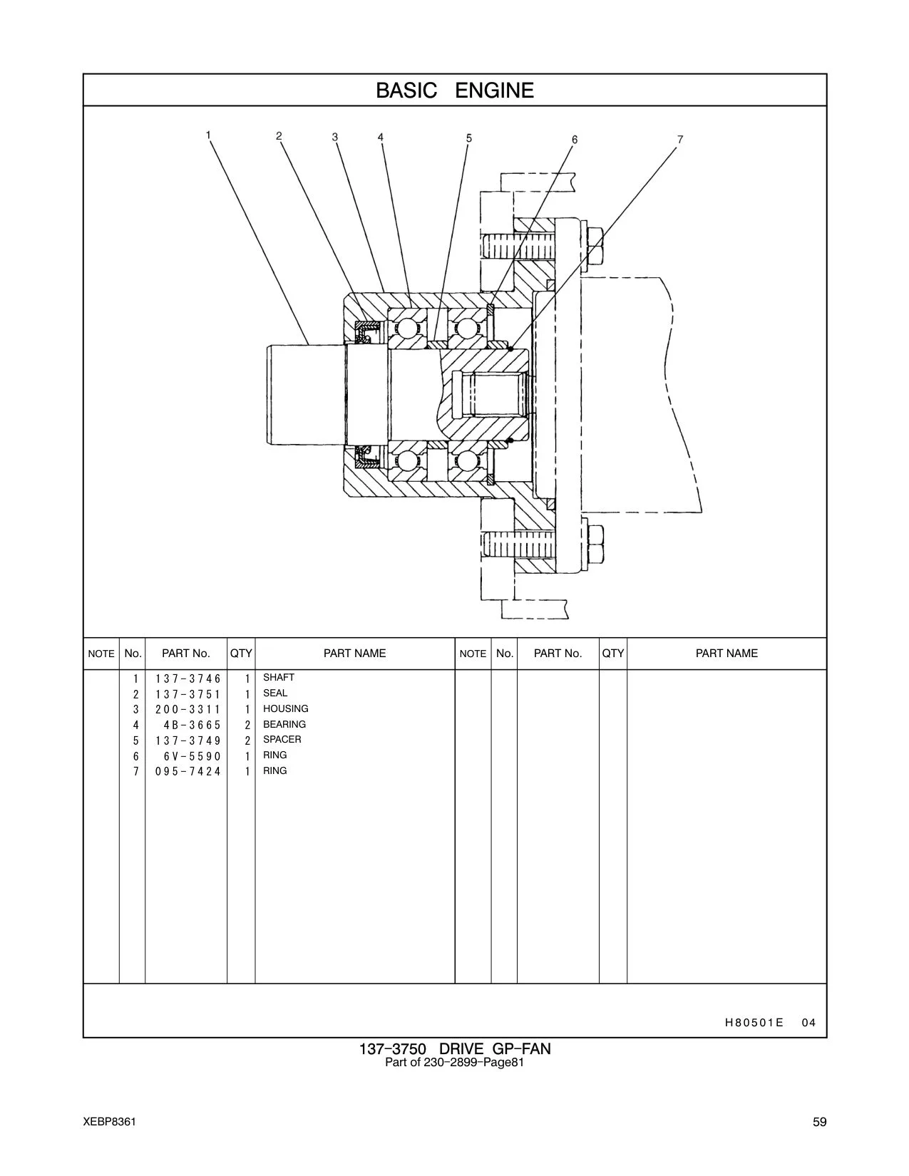 095-7424 RING CAT parts manual diagram
