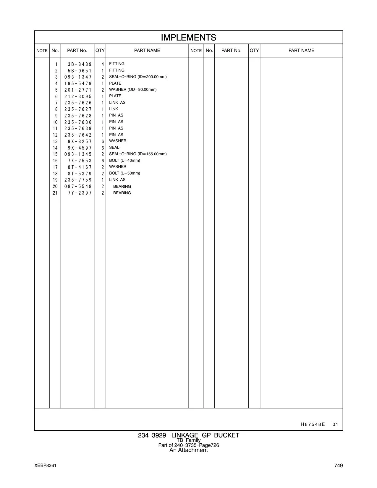 235-7627 LINK CAT parts manual diagram