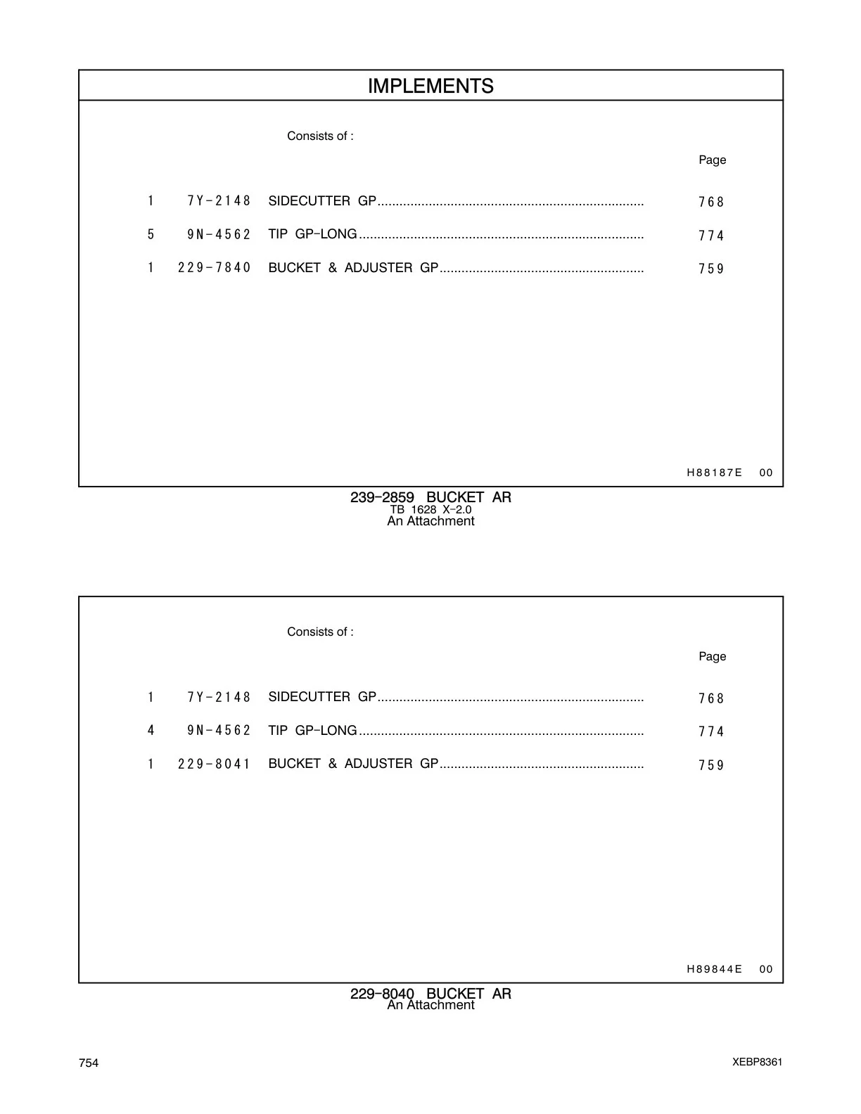 229-8041 - BUCKET & ADJUSTER GP